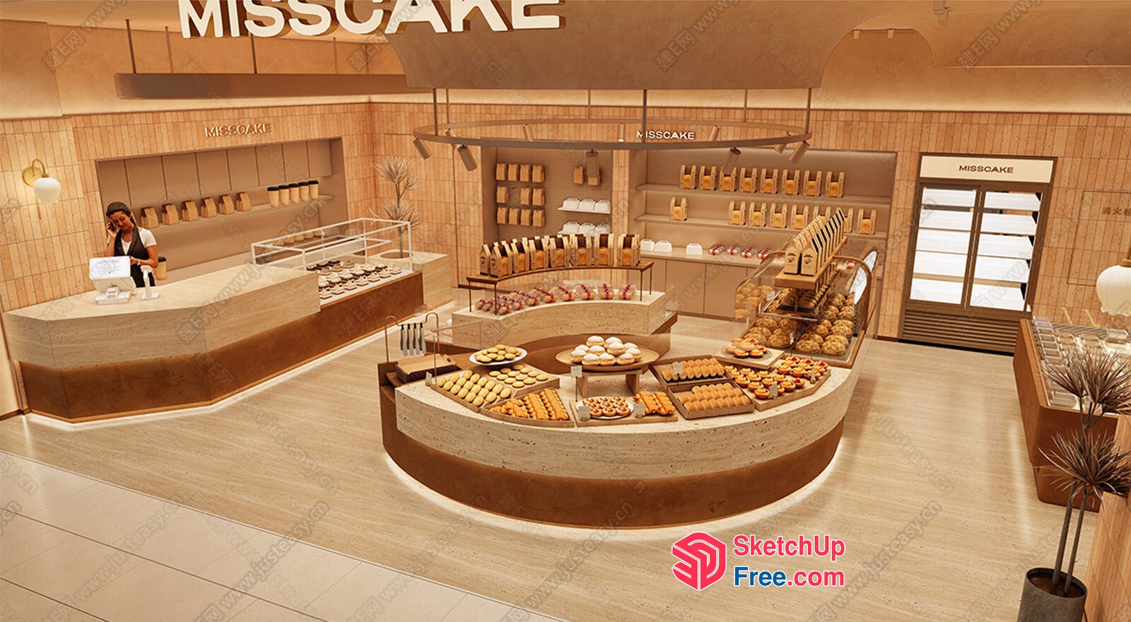 Miss Cake Interior Bakery Shop 3D SketchUp File