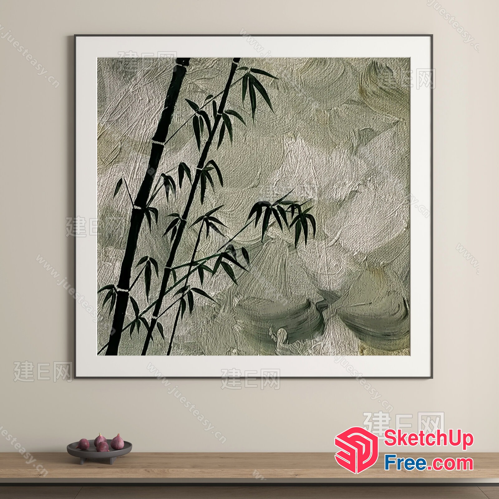 Japanese Style Bamboo Plantation In The Distance 3D SketchUp File
