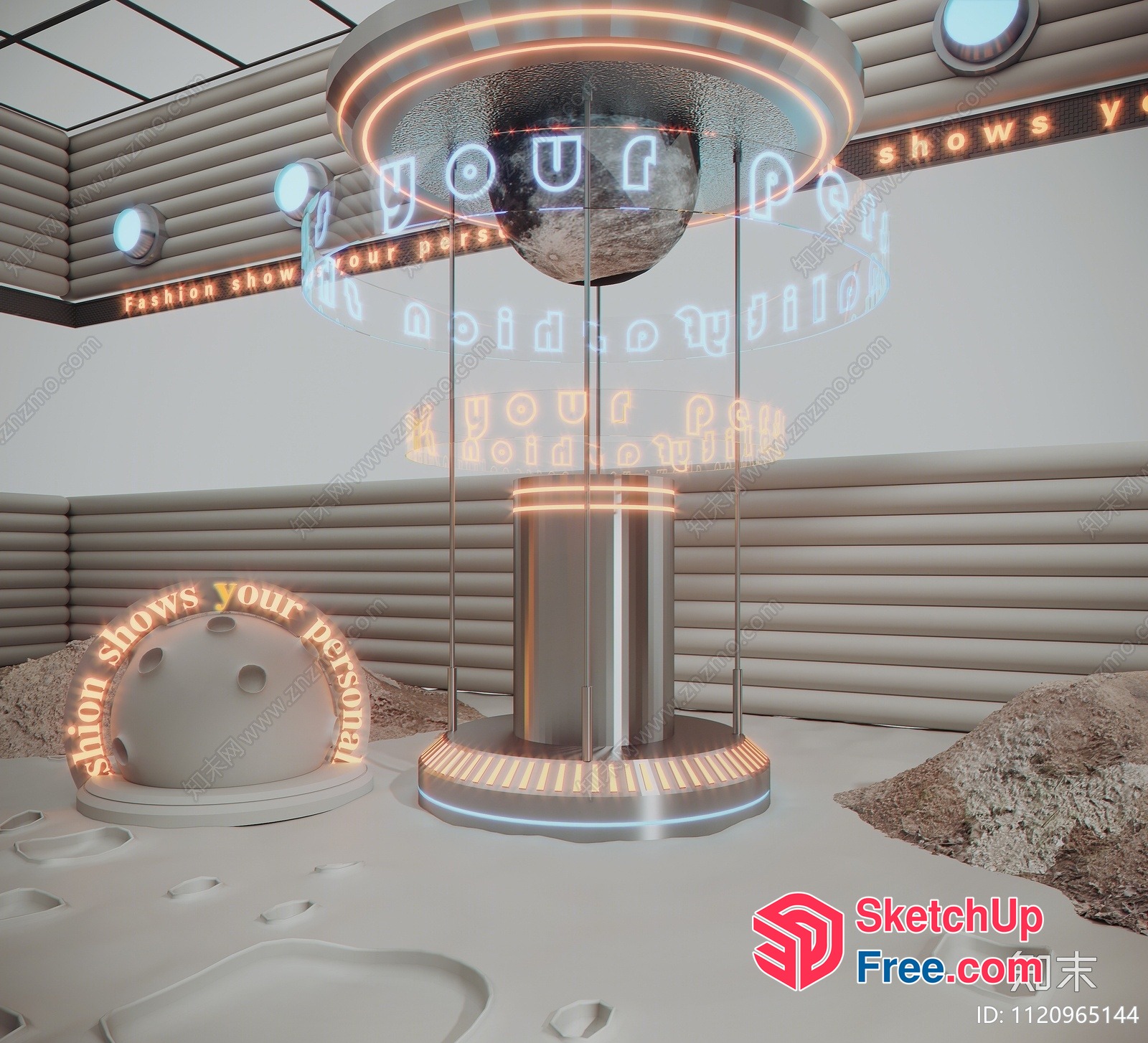 Futuristic Space-Themed Interior Design 3D SketchUp File