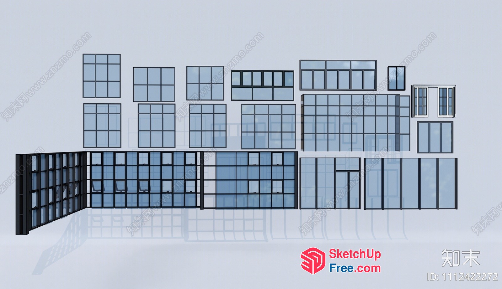 Modern Glass Curtain Wall Design 3D SketchUp File