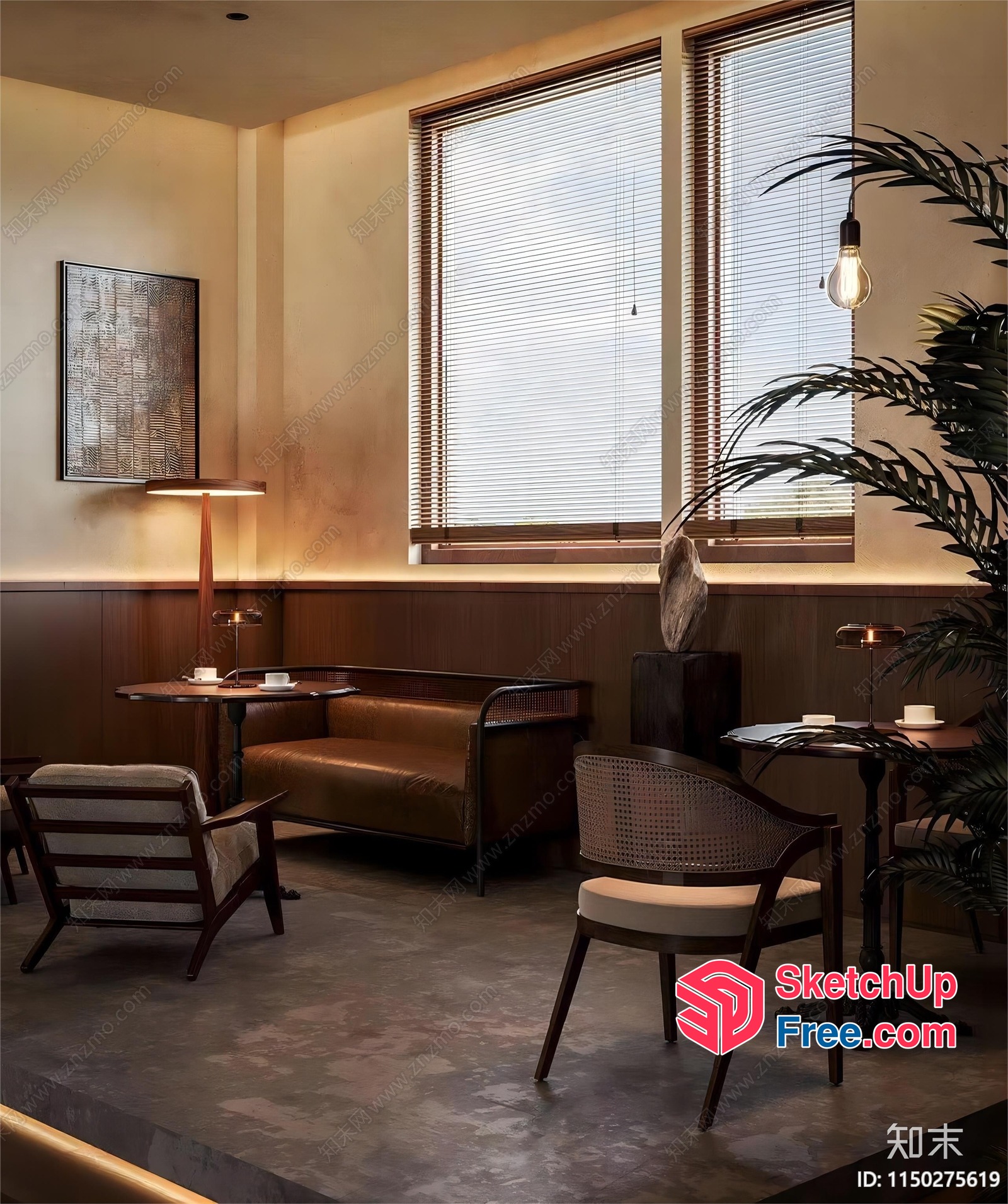 Elegant Modern Restaurant Interior 3D SketchUp File