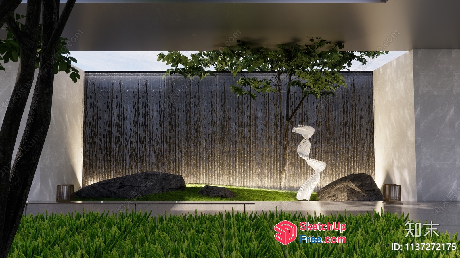 Serene Modern Japanese Garden Oasis 3D SketchUp File