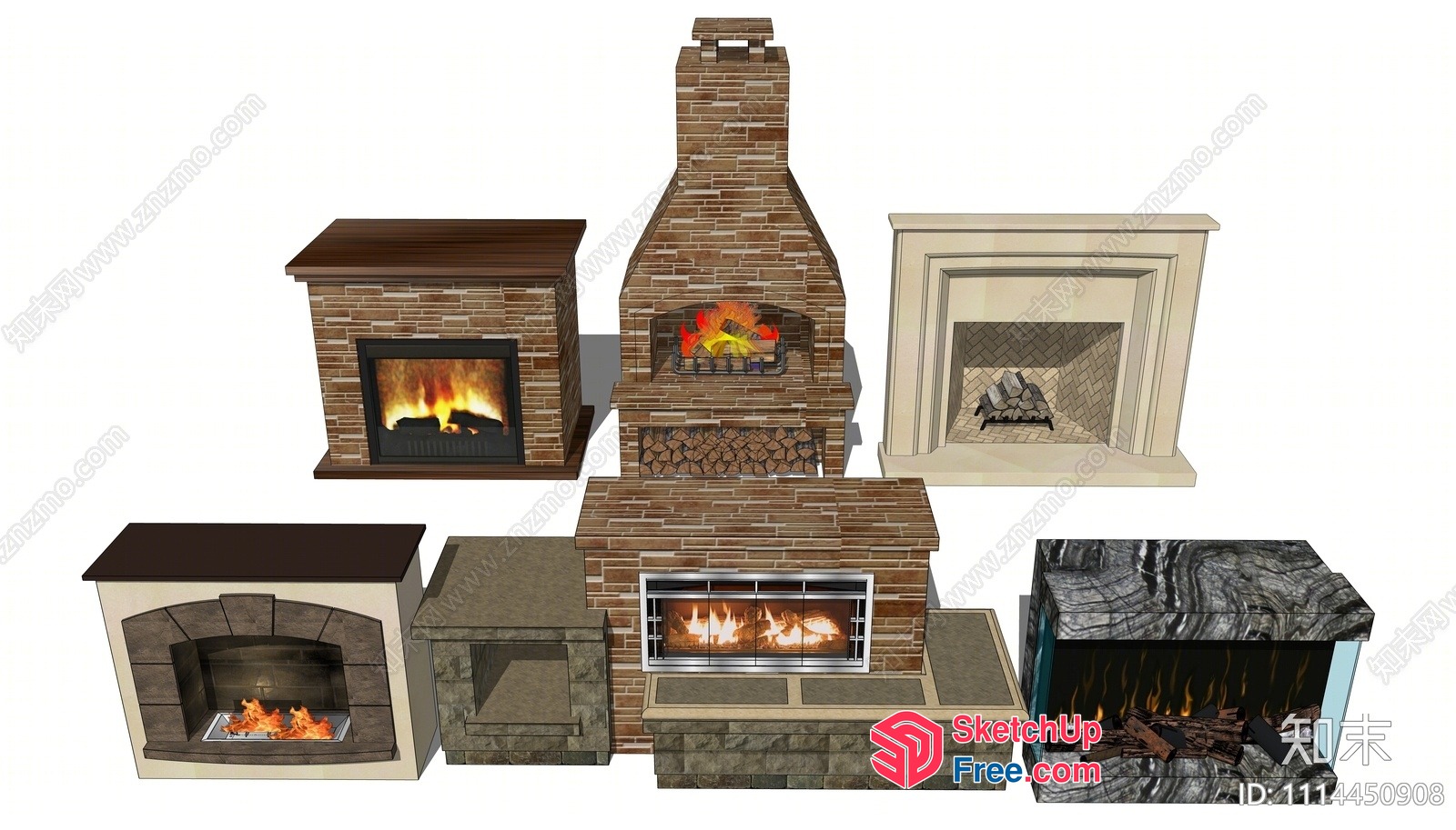 3D Fireplace Models With Various Styles And Designs 3D SketchUp File