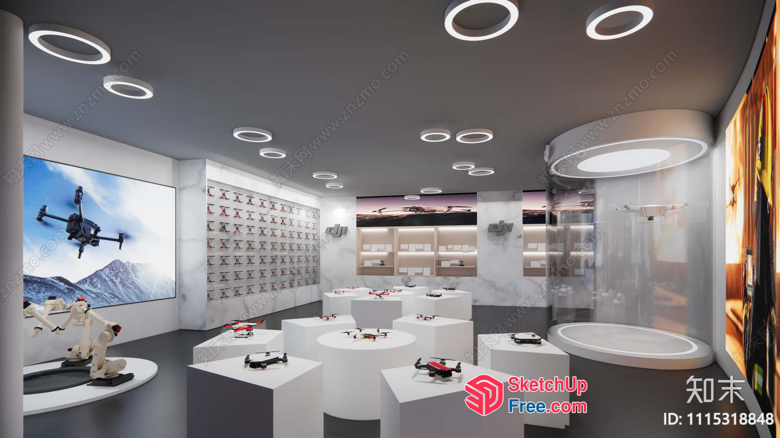 Drone Display Room 3D SketchUp File