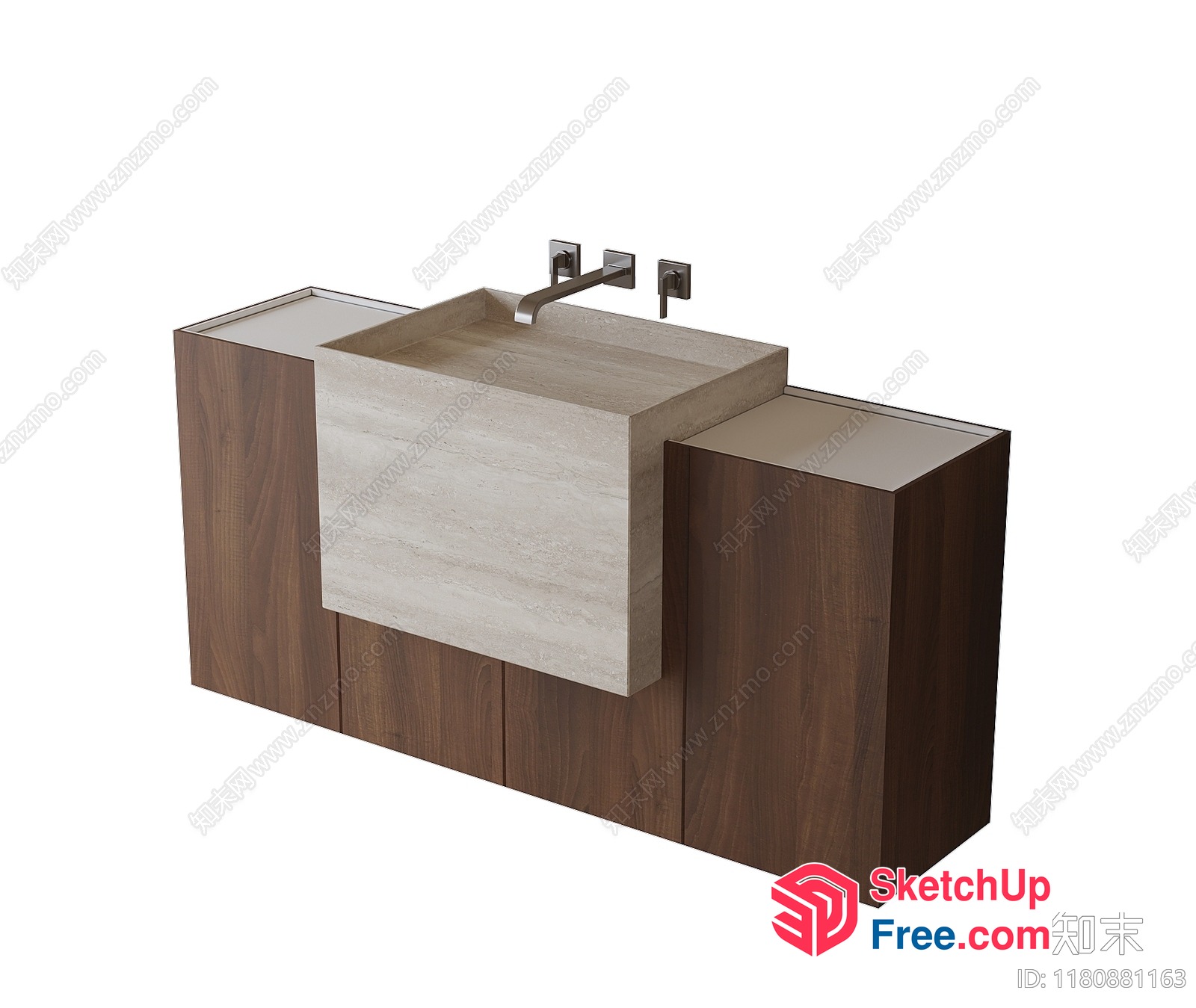 Modern Bathroom Vanity With Sink And Faucet 3D SketchUp File