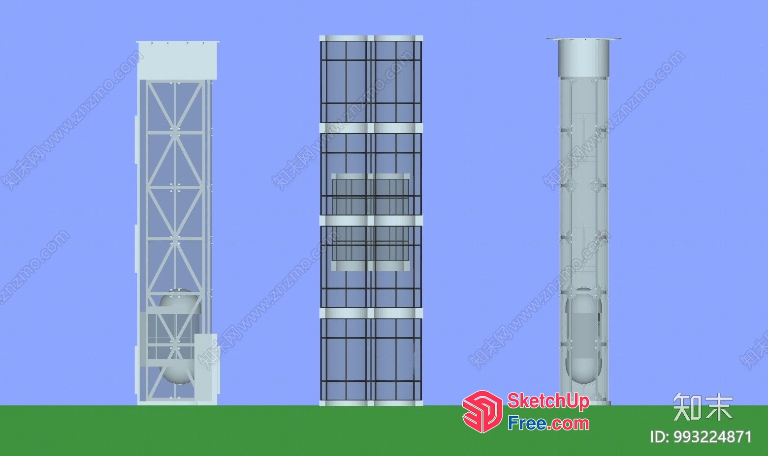 Elevator And Stairway 3D SketchUp File