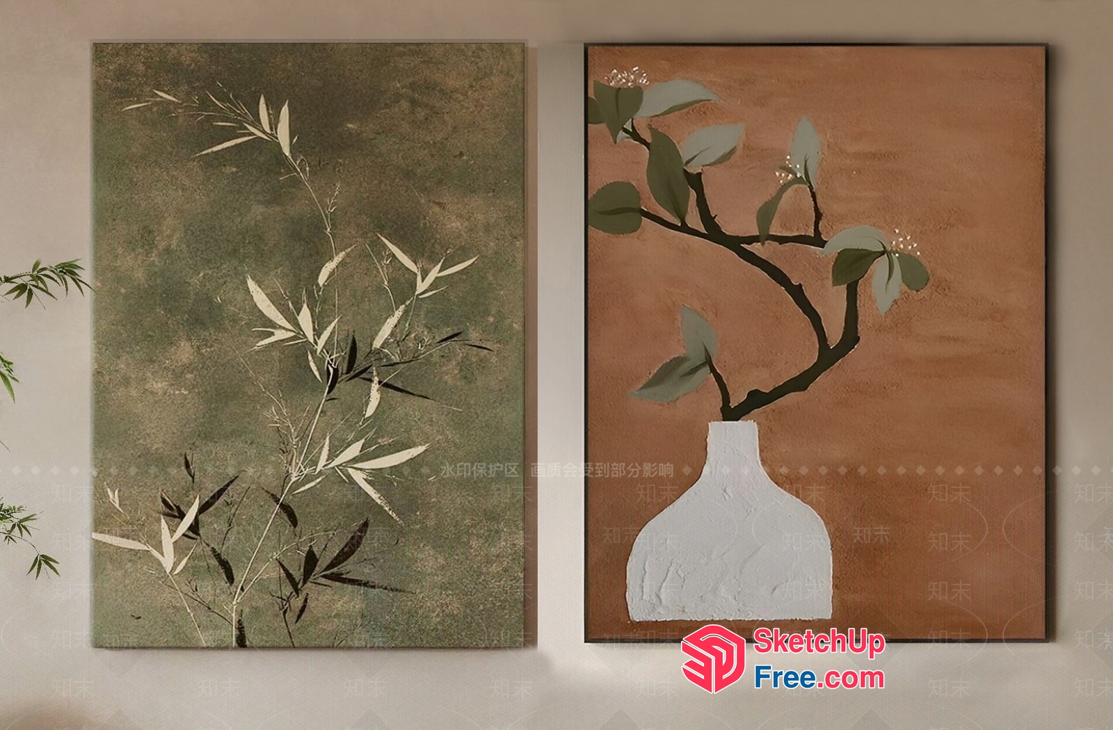 Elegant Floral And Botanical Artwork 3D SketchUp File
