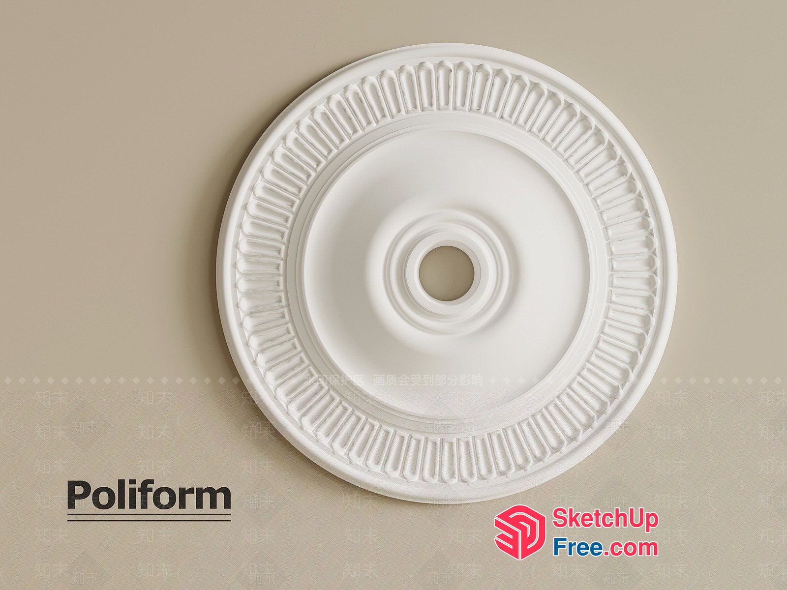 Ornate Circular Ceiling Detail 3D SketchUp File