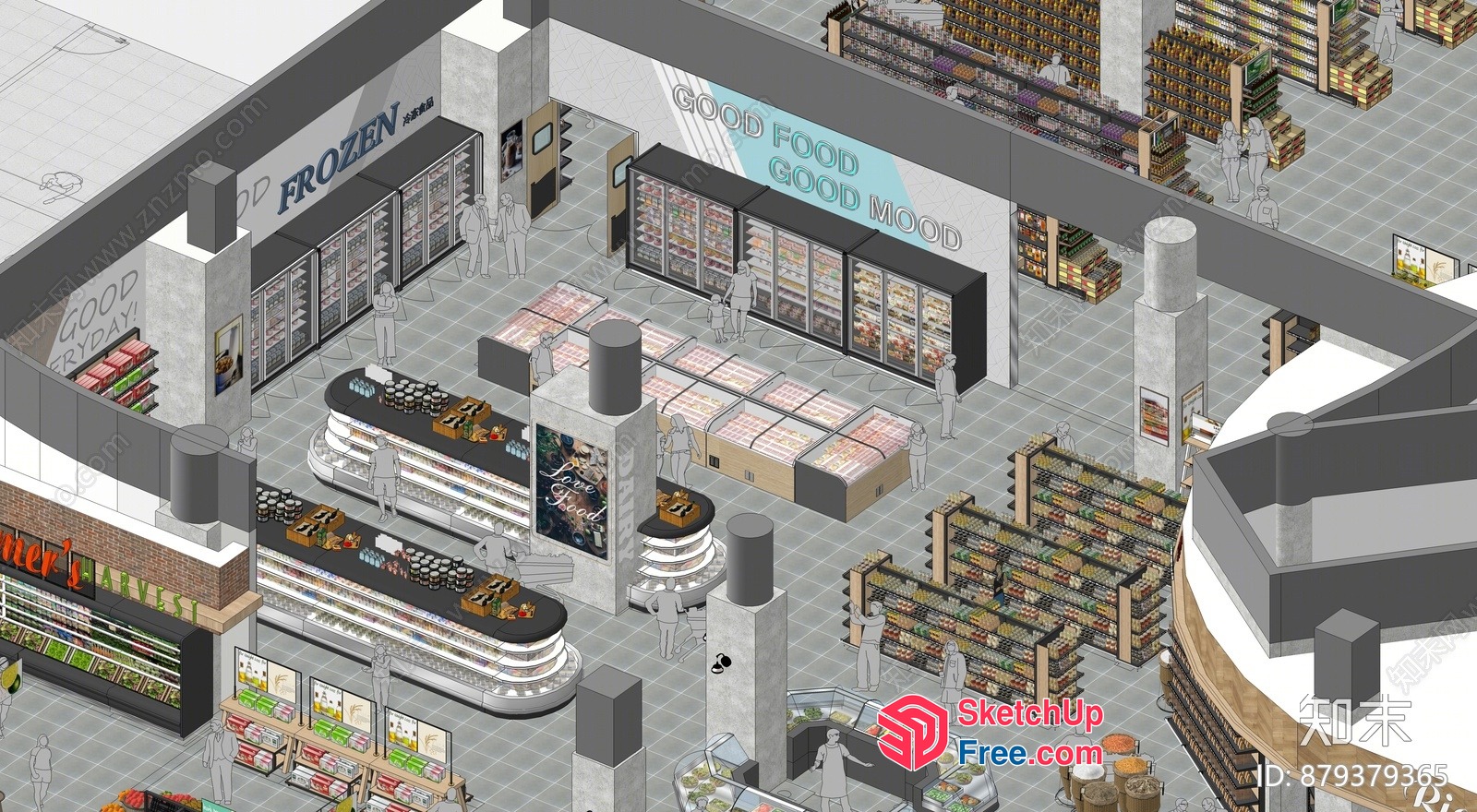 Modern Supermarket Interior With Sleek And Functional Design 3D SketchUp File