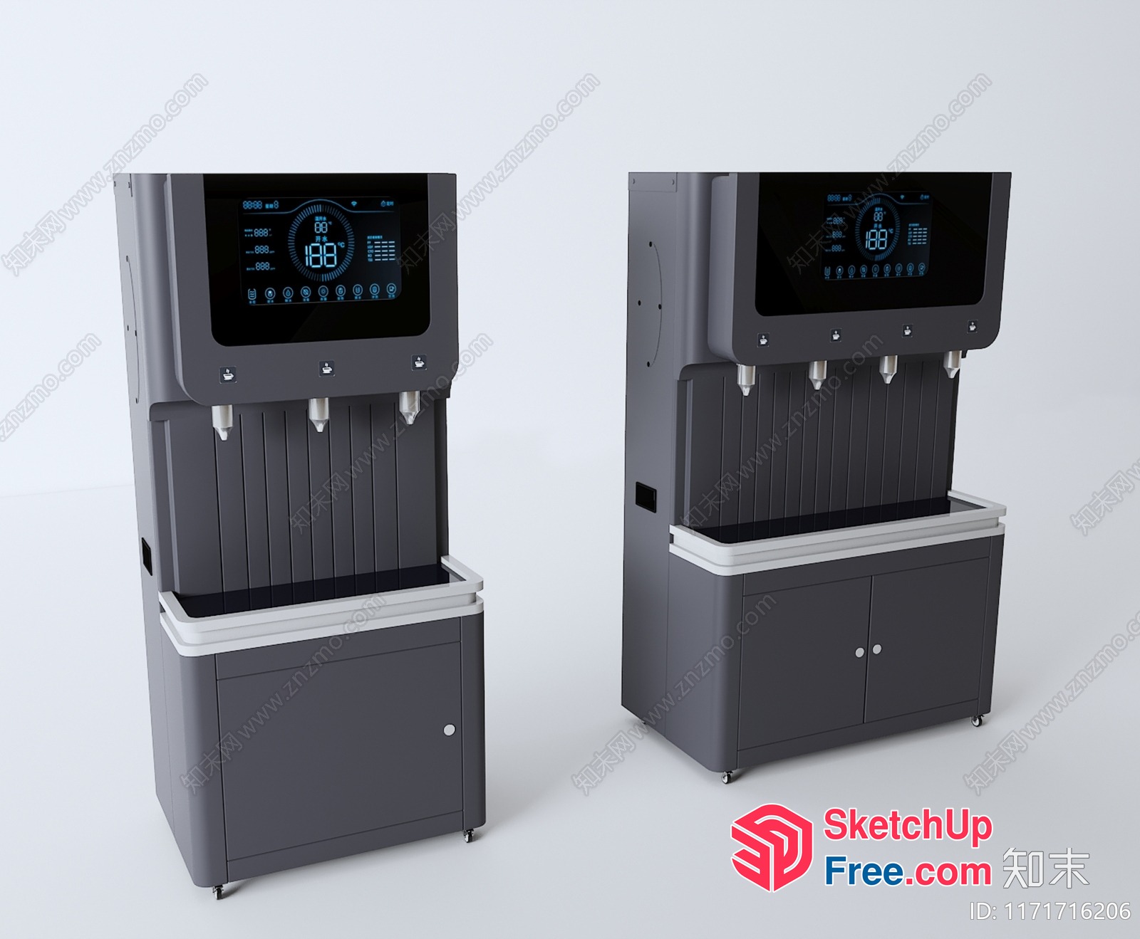Modern Water Dispensers With Digital Displays 3D SketchUp File