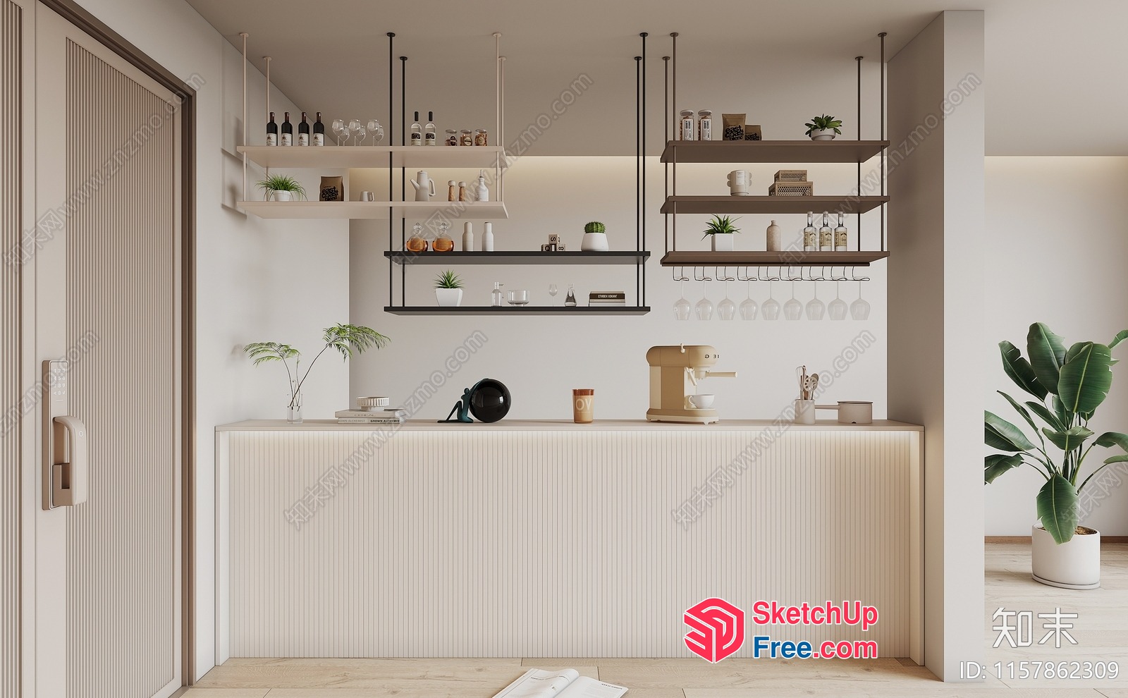 Minimalist Modern Kitchen Interior With Sleek Decor 3D SketchUp File