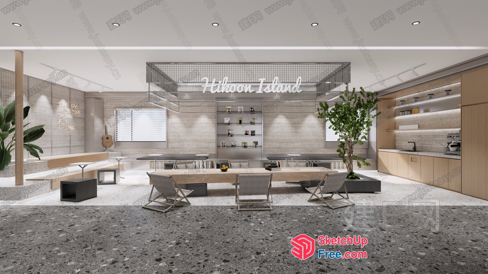 Modern Minimalist Living Room Design 3D SketchUp File