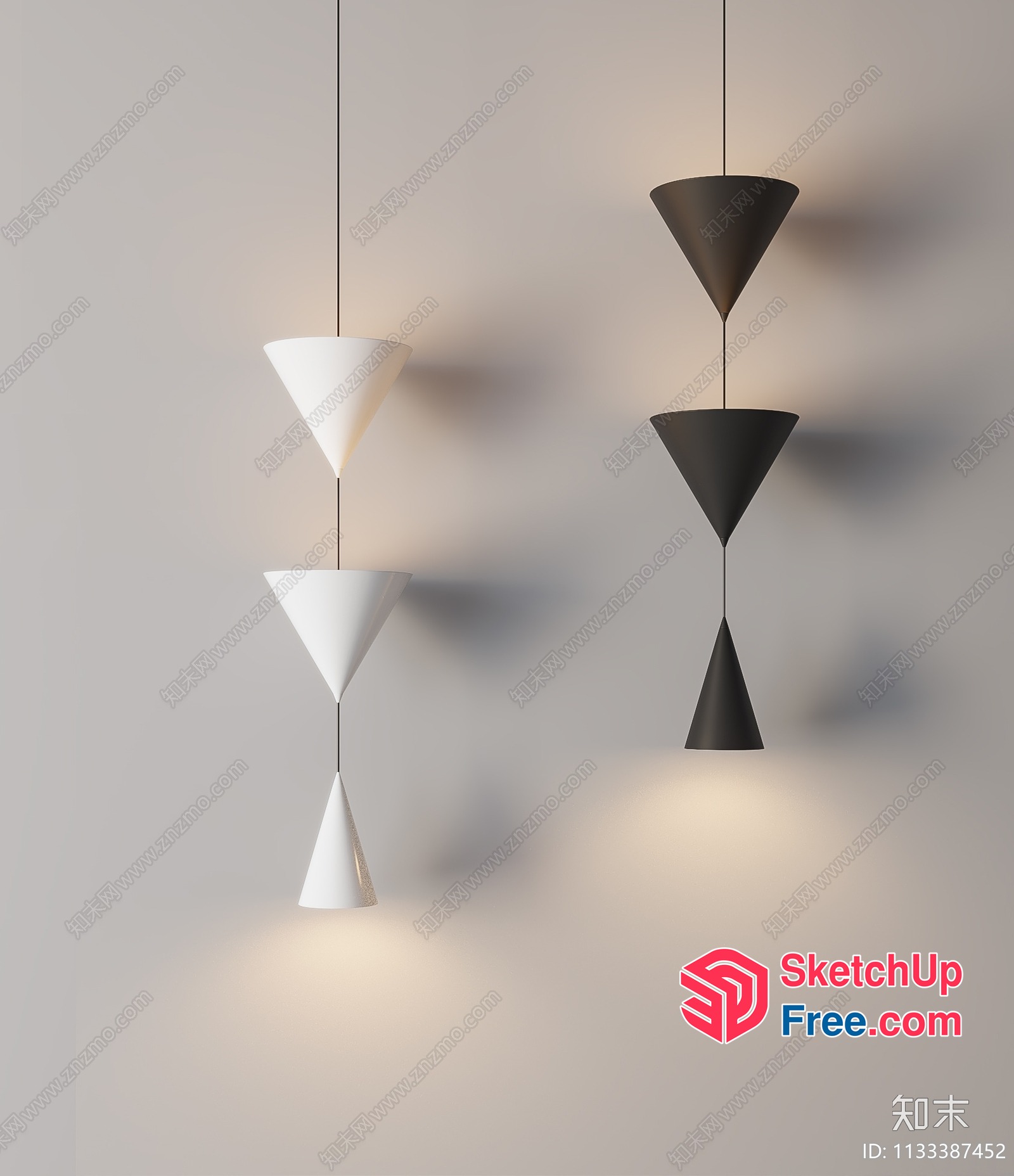 Elegant Modern Hanging Light Fixtures 3D SketchUp File