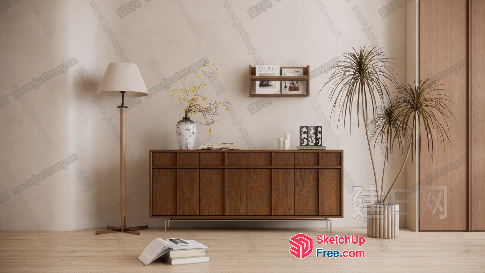 Modern Minimalist Living Room Interior Design 3D SketchUp File