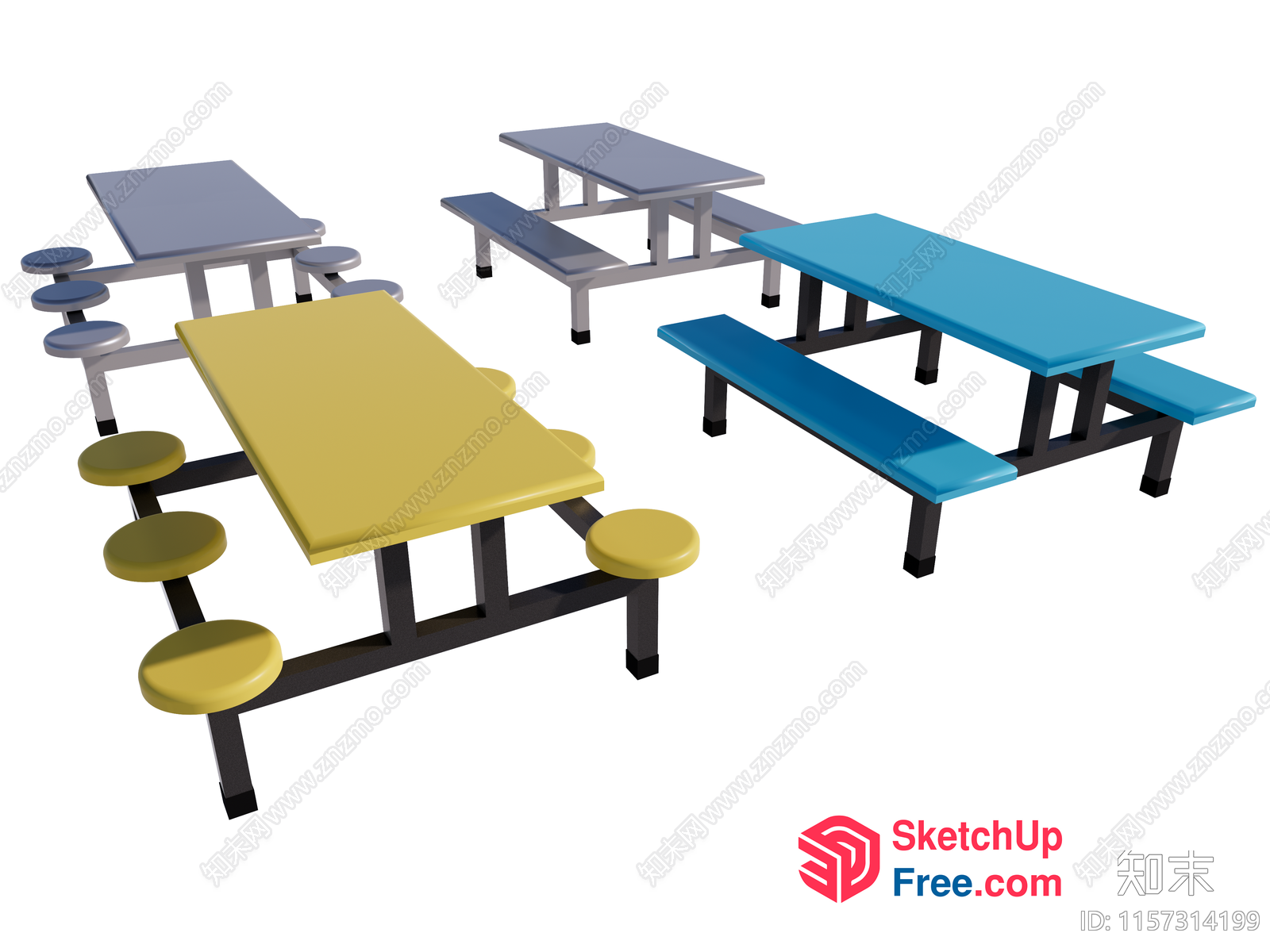 Colorful Dining Table Sets 3D SketchUp File