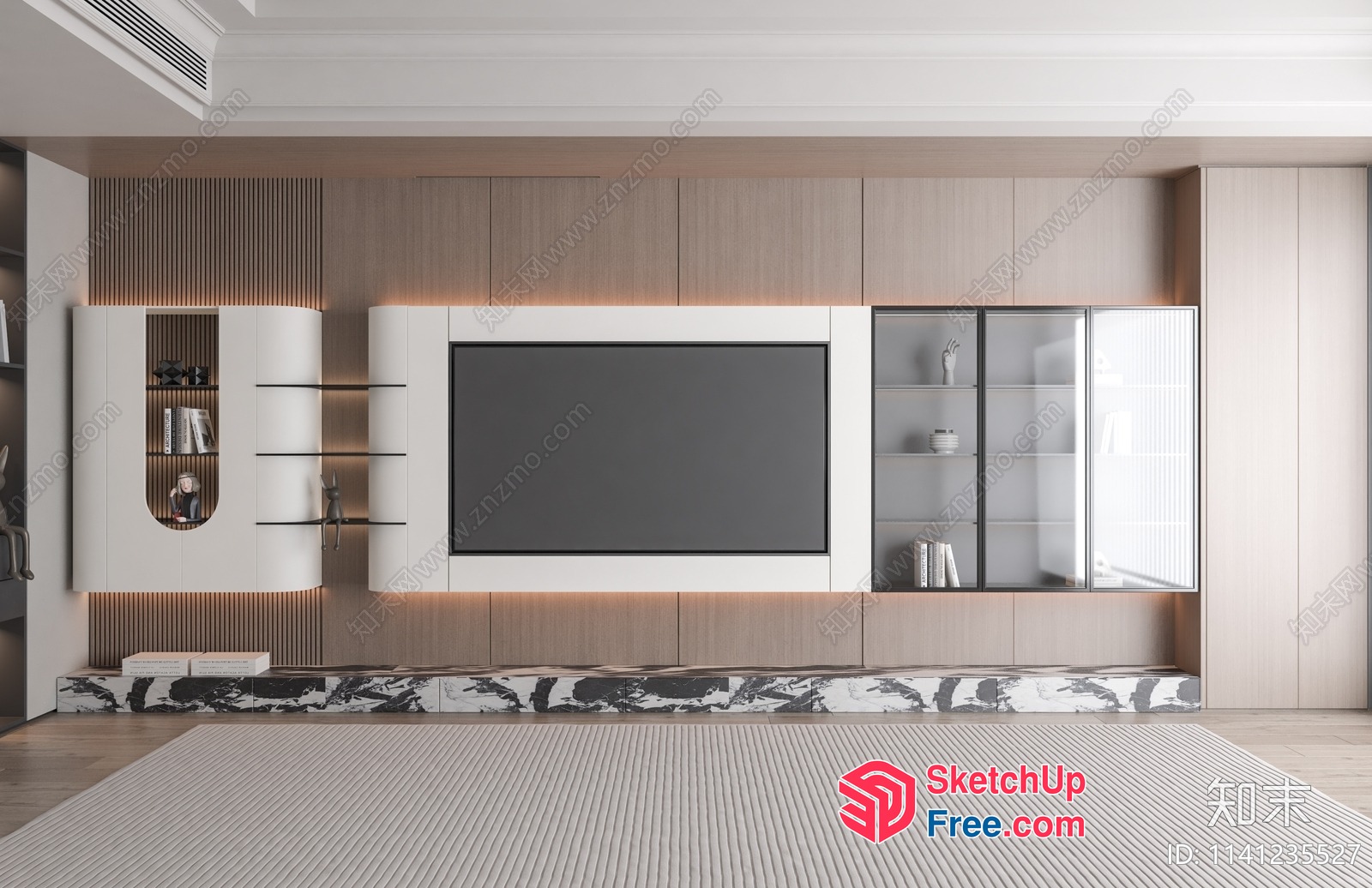 Modern Minimalist Living Room Interior 3D SketchUp File