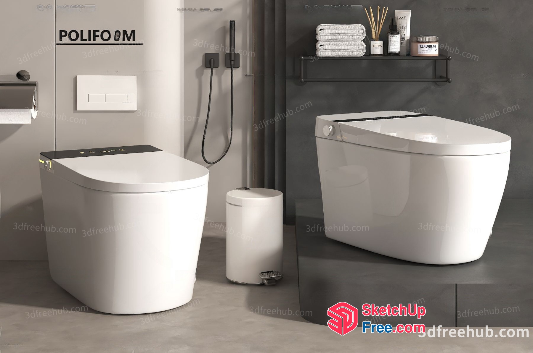 Modern Bathroom Interior With Polifo 8M 3D SketchUp File