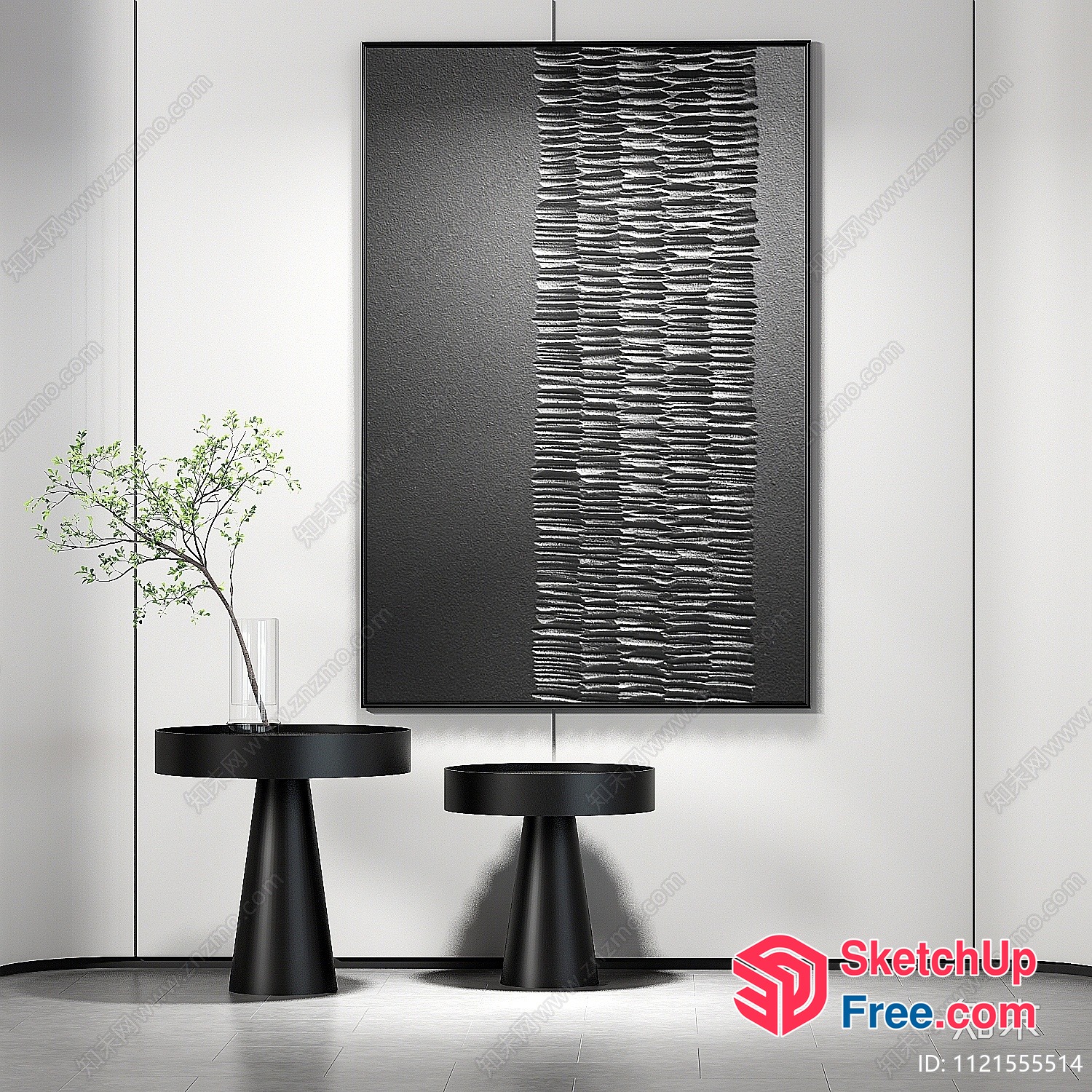 Modern Minimalist Black And White Interior 3D SketchUp File
