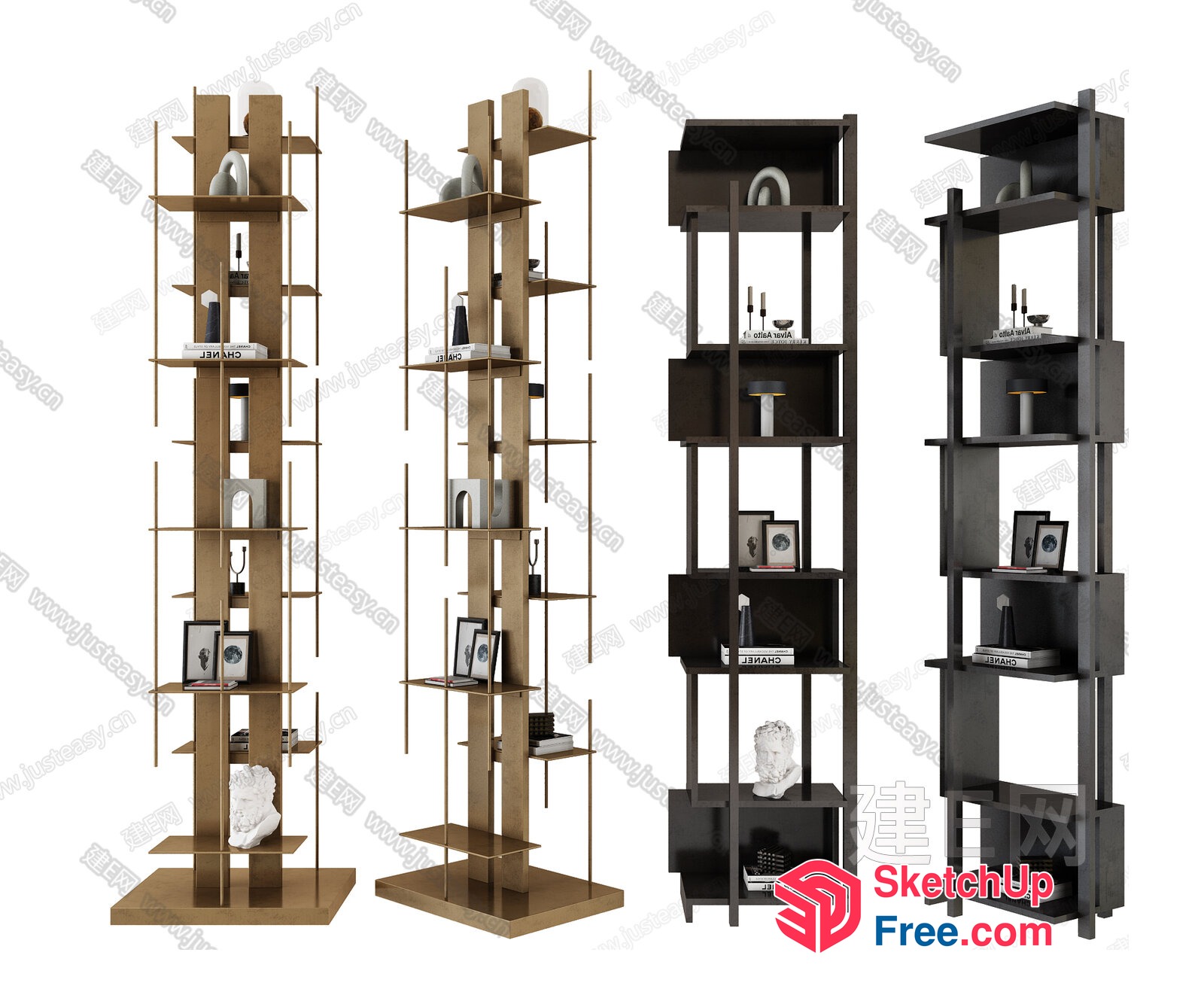 Modern Shelving Units For Decorative Items 3D SketchUp File