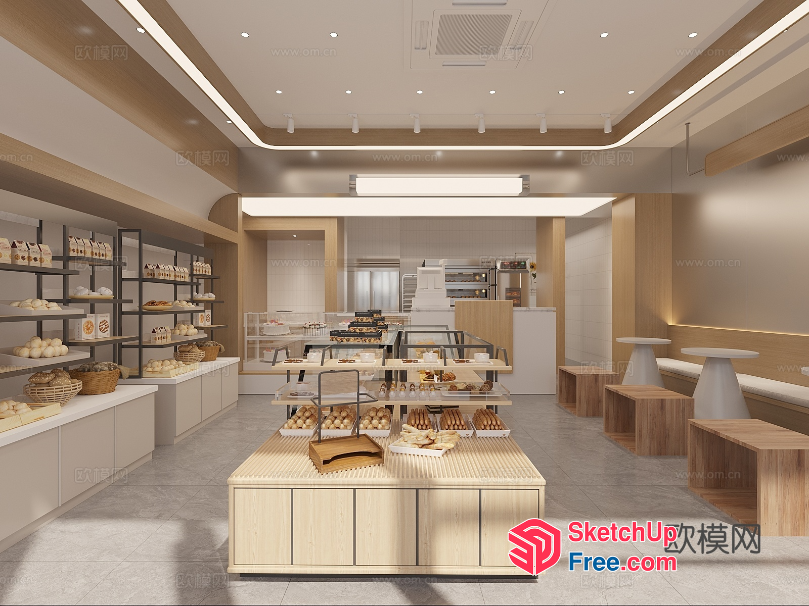 Modern Bakery Interior Design 3D SketchUp File
