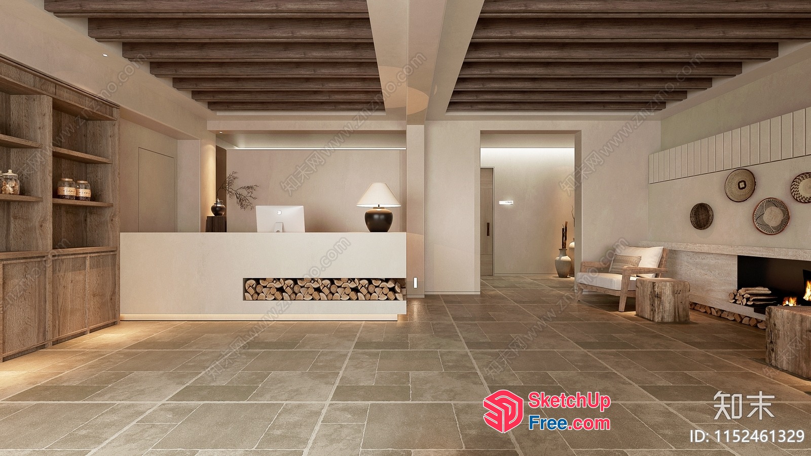 Modern Minimalist Reception Area 3D SketchUp File
