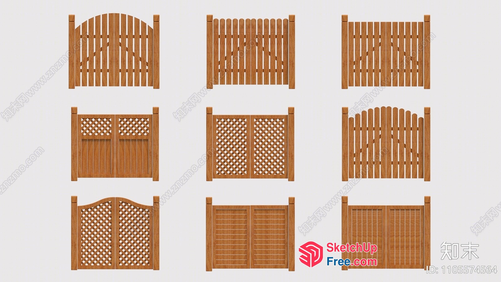 Wooden Gate Collection 3D SketchUp File