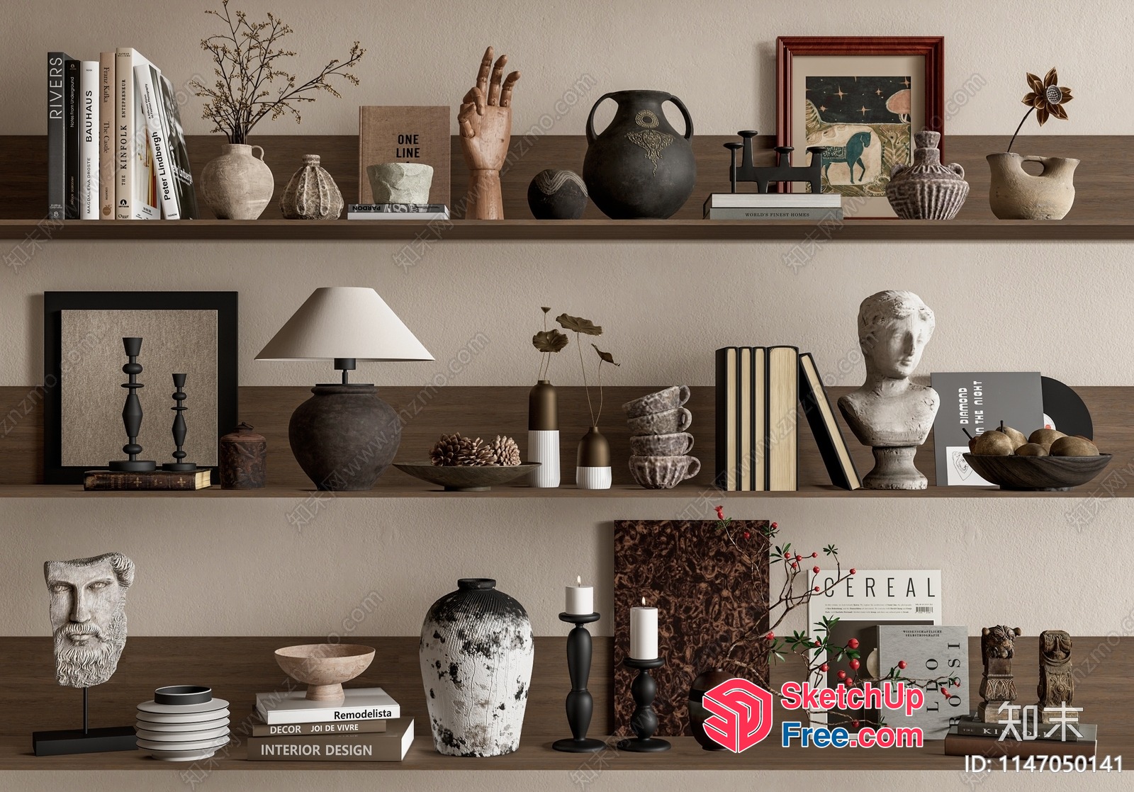 Modern Home Decor Shelf Collection 3D SketchUp File