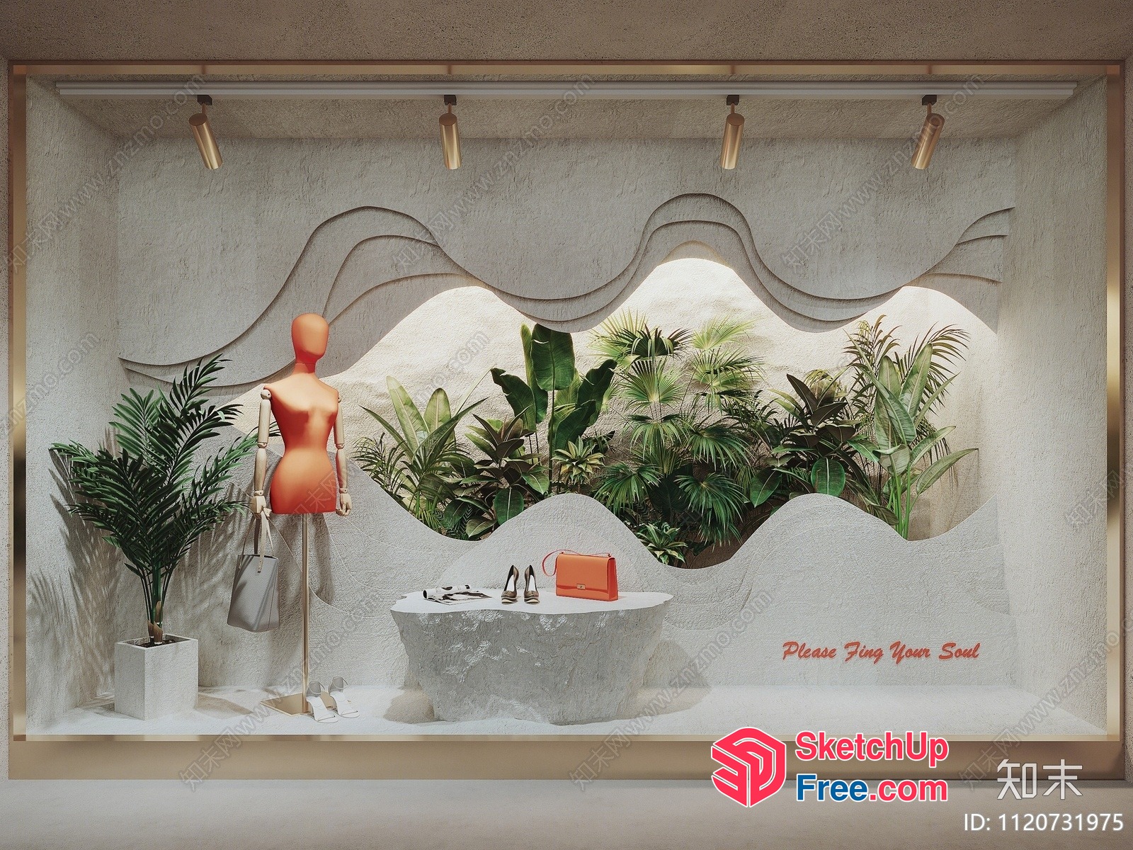 Fashionable Interior Design With Tropical Theme 3D SketchUp File