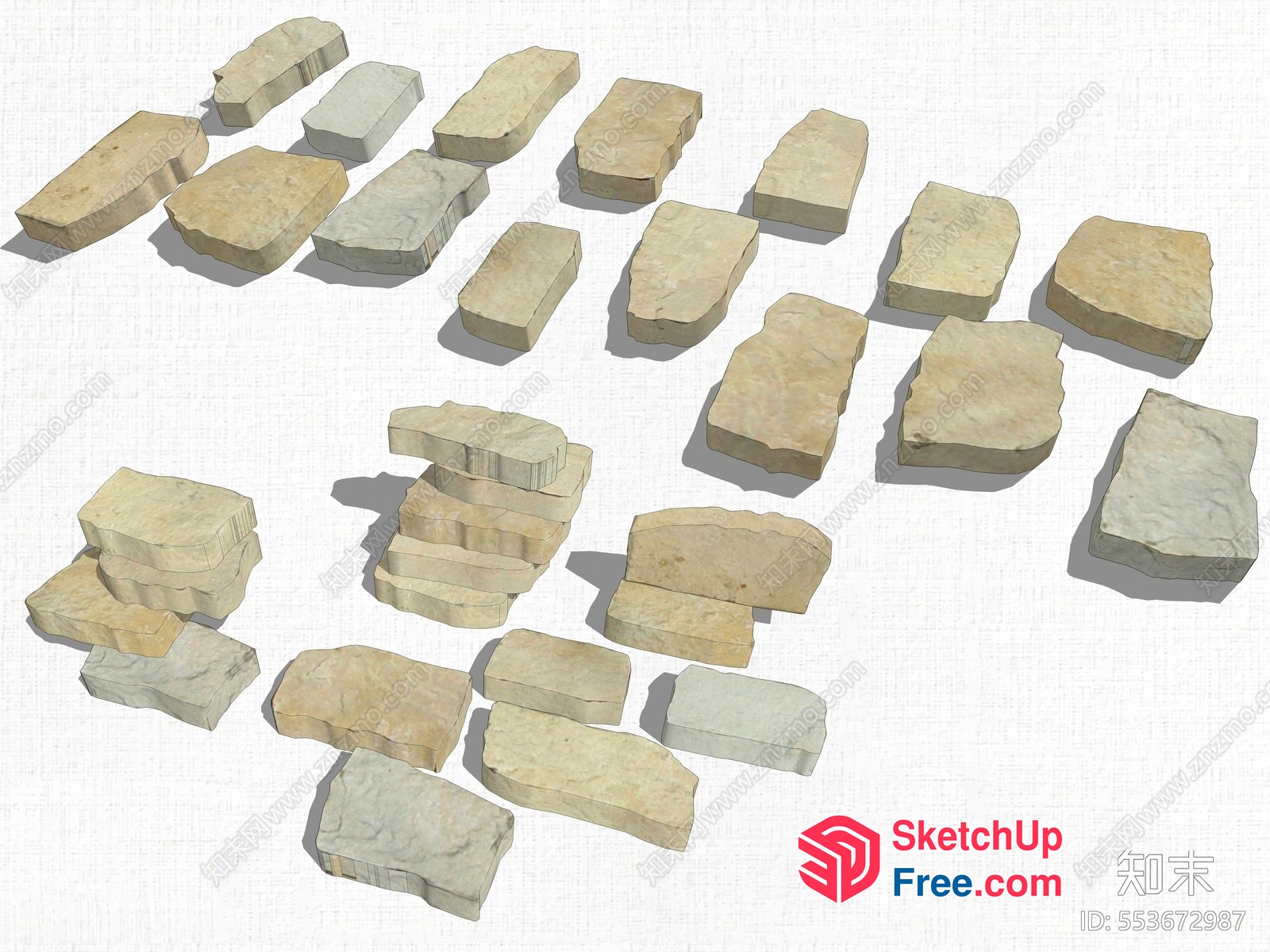 Exterior Decorative Stone Blocks 3D SketchUp File