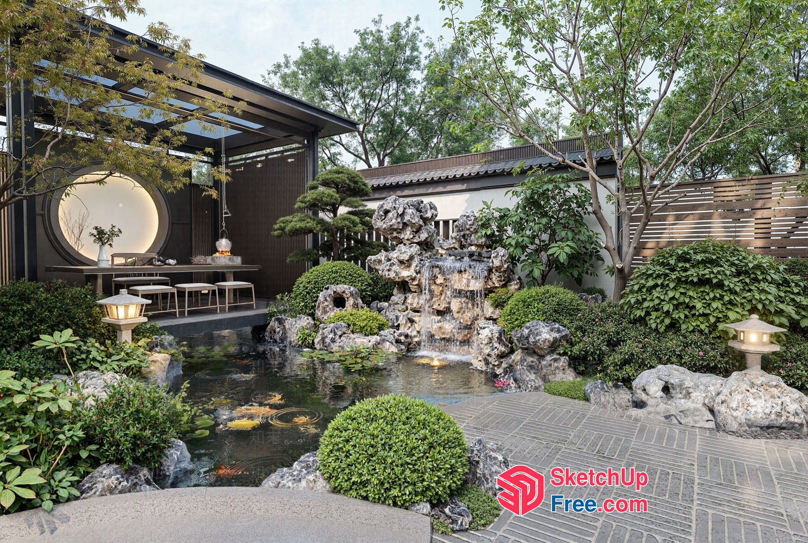 Serene Japanese Garden Oasis 3D SketchUp File