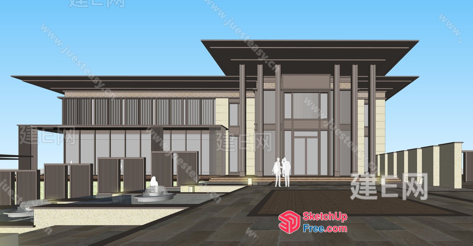 Modern Asian-Inspired Villa Exterior 3D SketchUp File