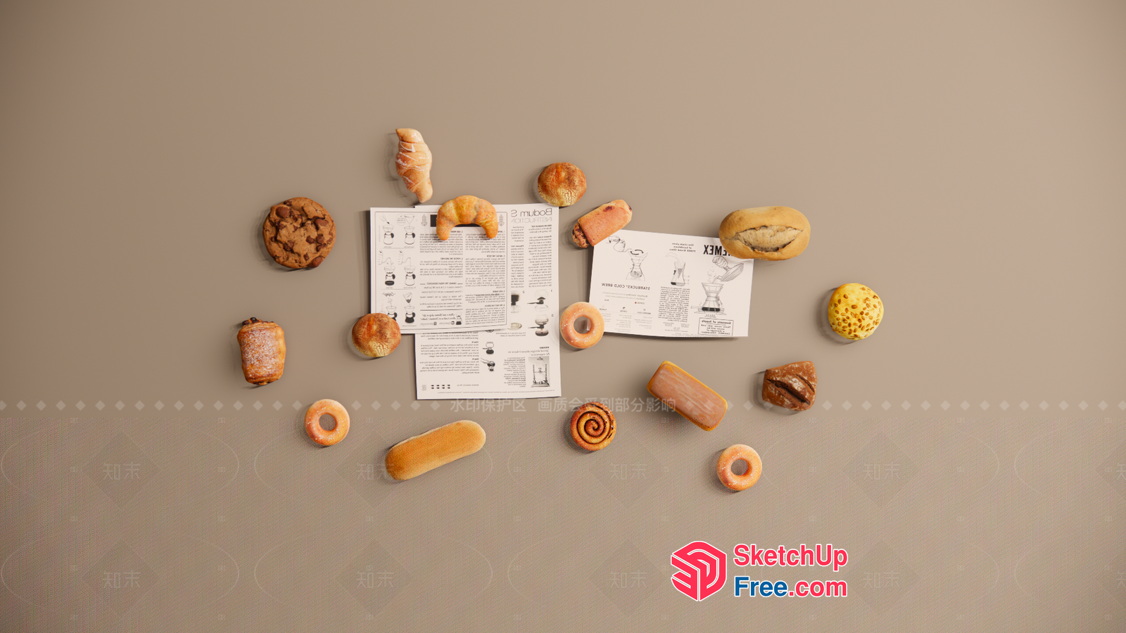Baked Goods And Recipes 3D SketchUp File