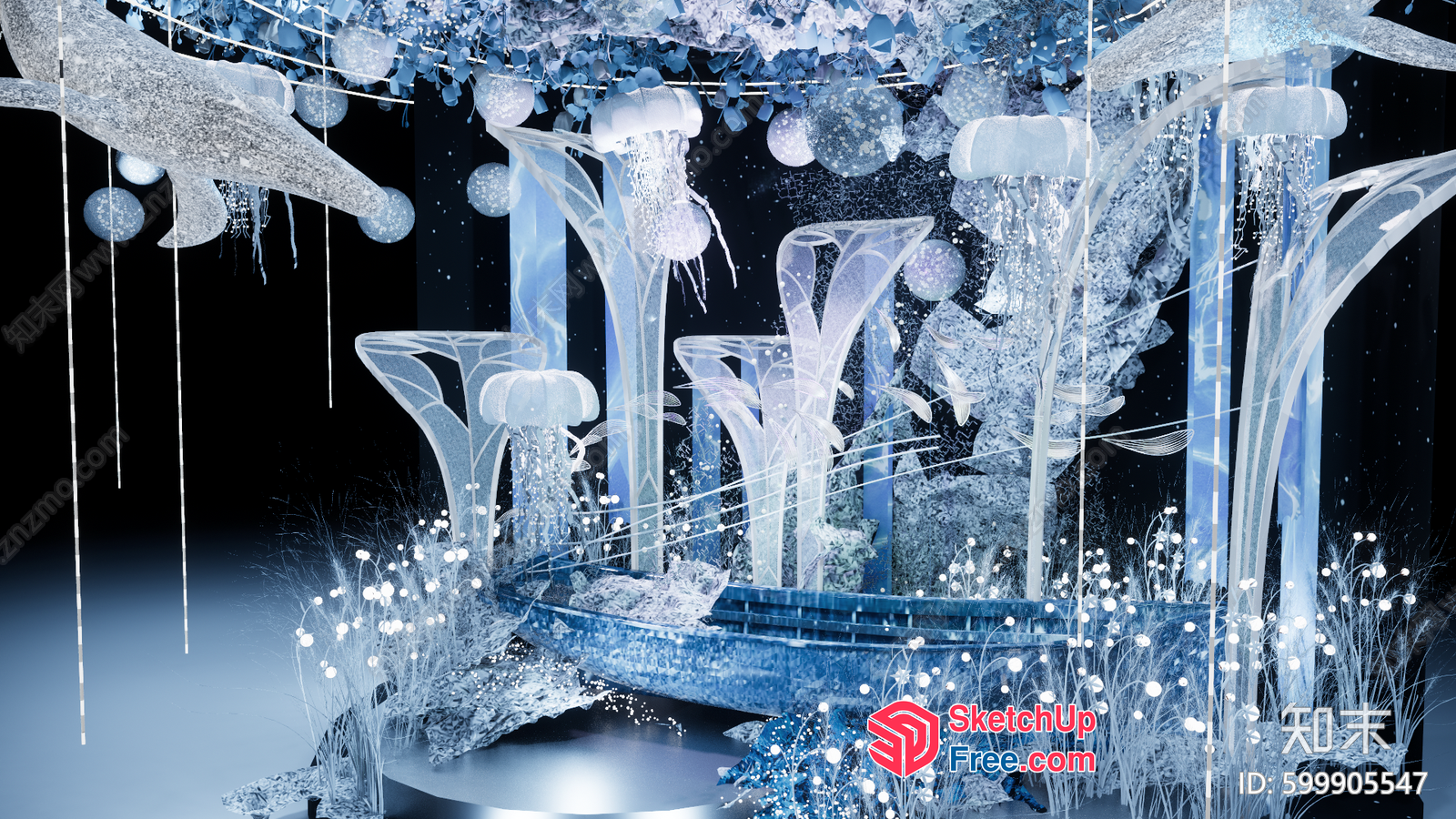 Blue And White Decorative Art 3D SketchUp File