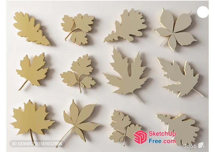 Autumnal Decorative Leaves 3D SketchUp File