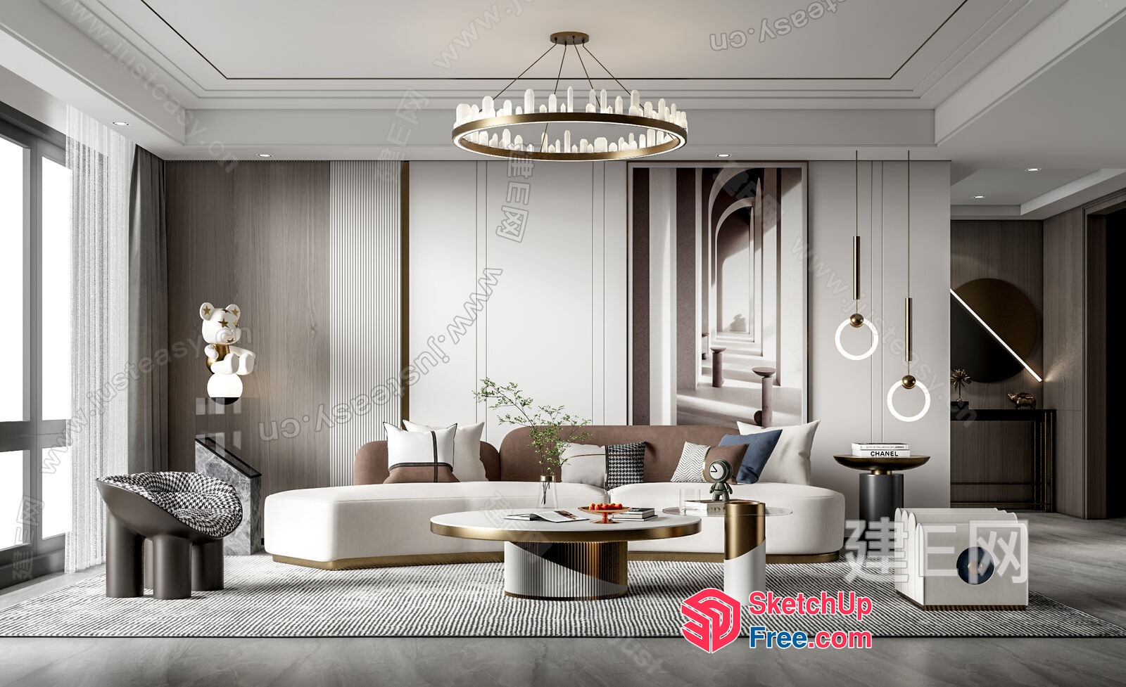 Elegant Modern Living Room Interior 3D SketchUp File