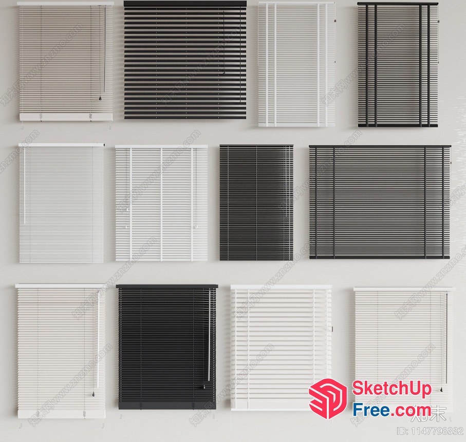 Modern Window Blinds Collection 3D SketchUp File