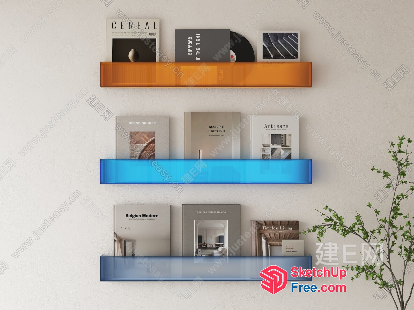 Minimalist Modern Bookshelf Collection 3D SketchUp File