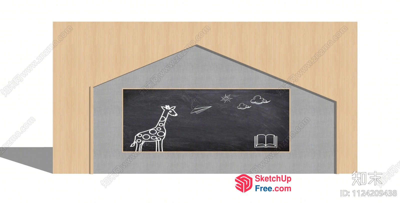 Aesthetic Villa Exterior With Whimsical Chalkboard 3D SketchUp File