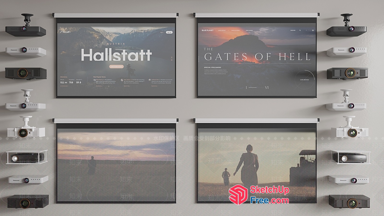 Projector Display Wall 3D SketchUp File