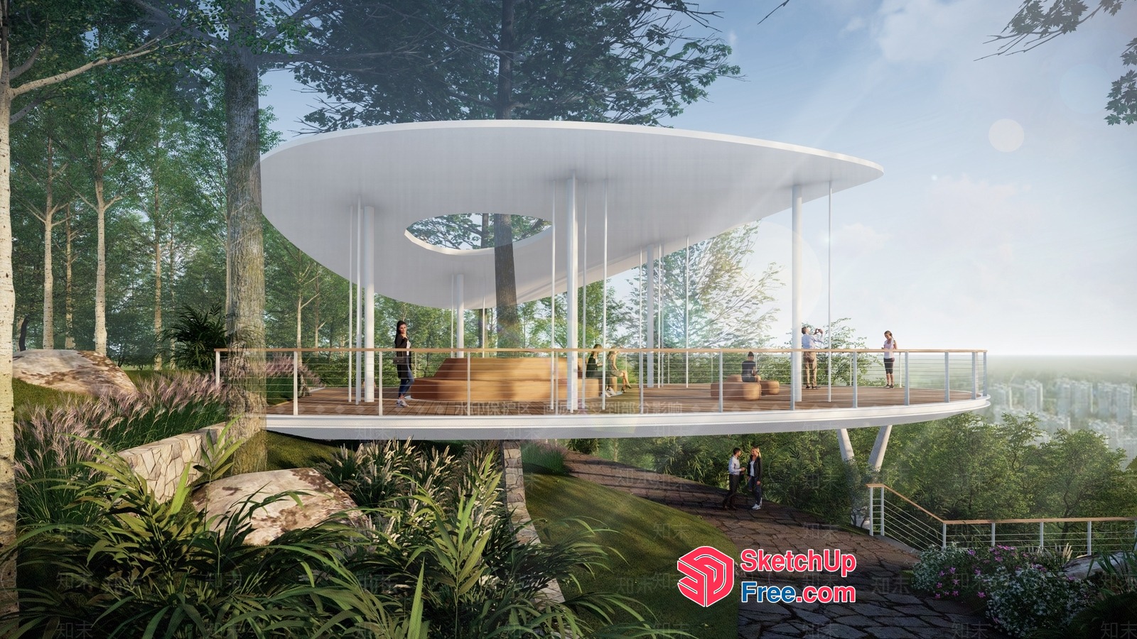 Modern, Elegant, And Unique Round Structure Building 3D SketchUp File