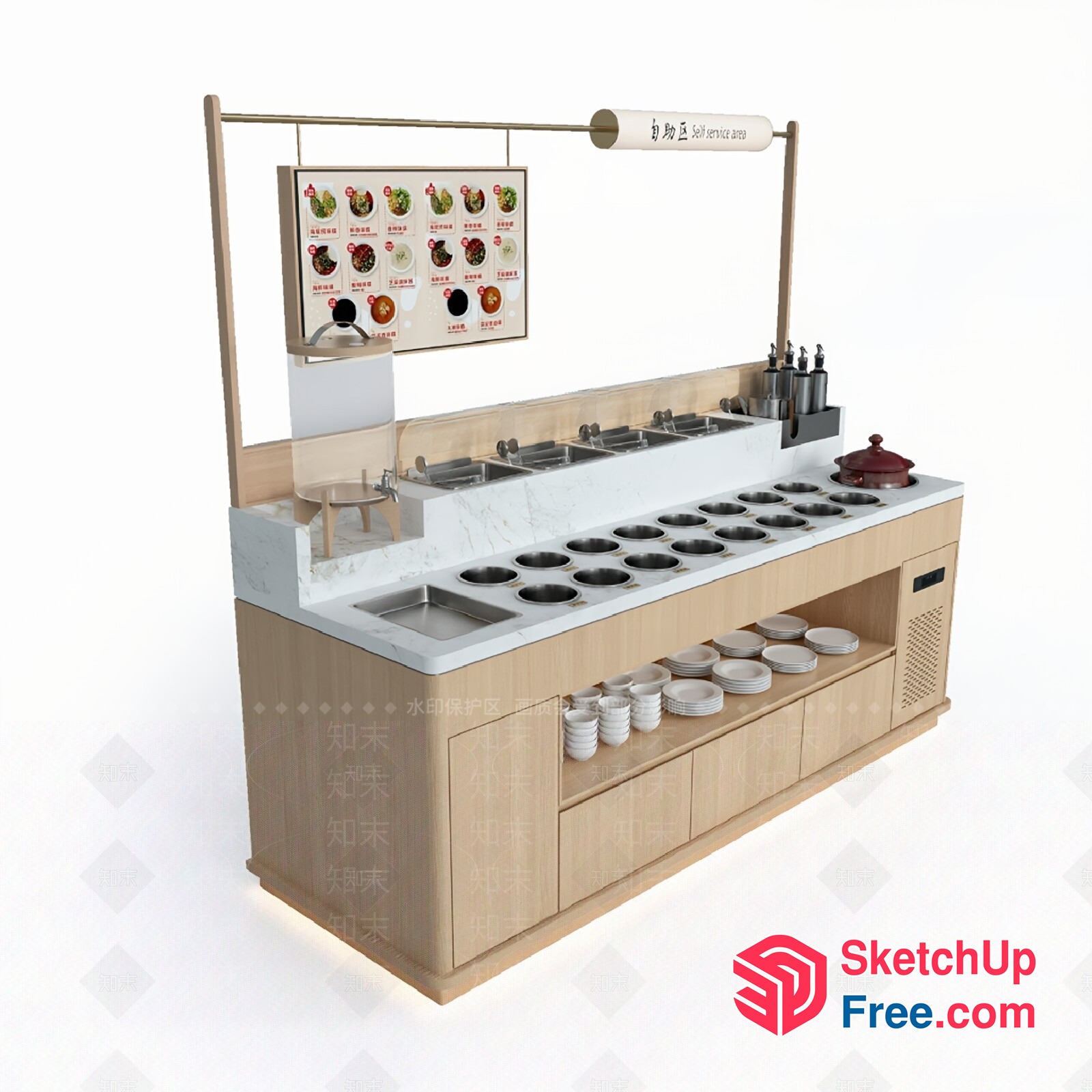 Modern Self-Service Food Station 3D SketchUp File