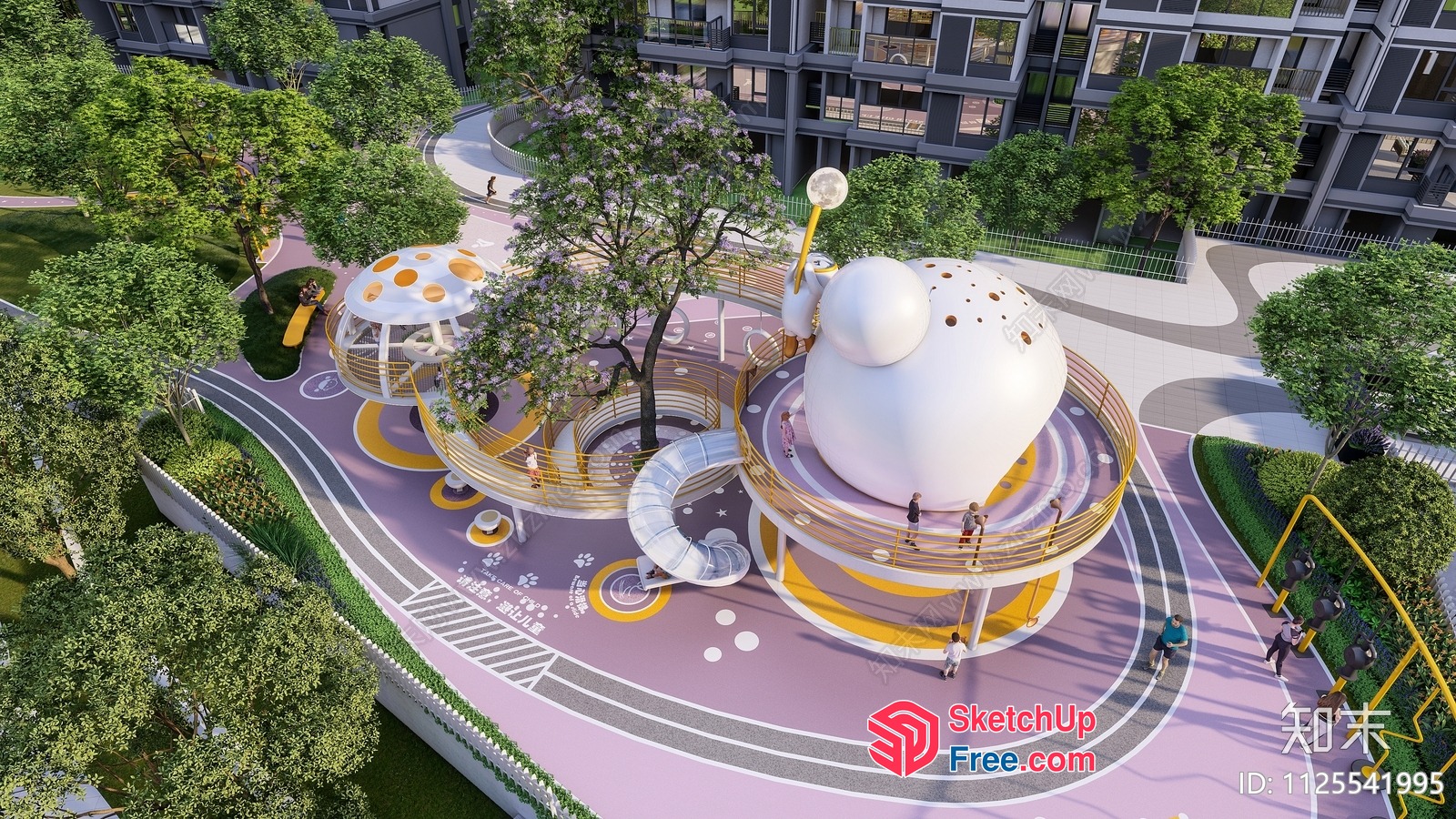 Futuristic Space-Themed Playground With Unique Structures 3D SketchUp File