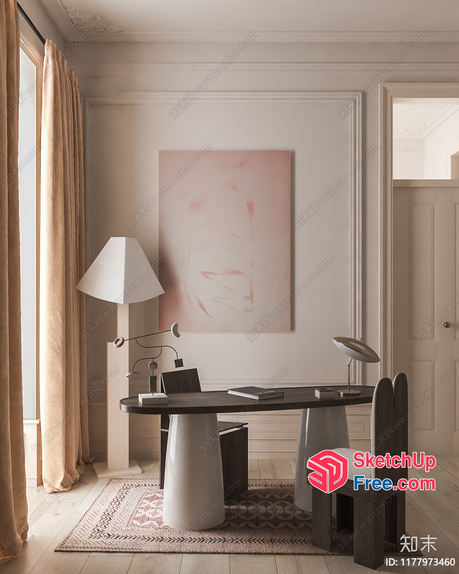 Minimalist Office Space With Elegant Furniture 3D SketchUp File