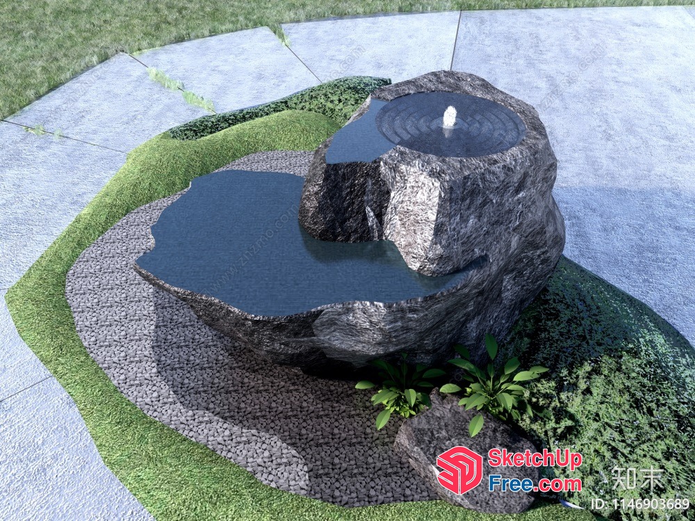 Serene Zen Garden Oasis 3D SketchUp File