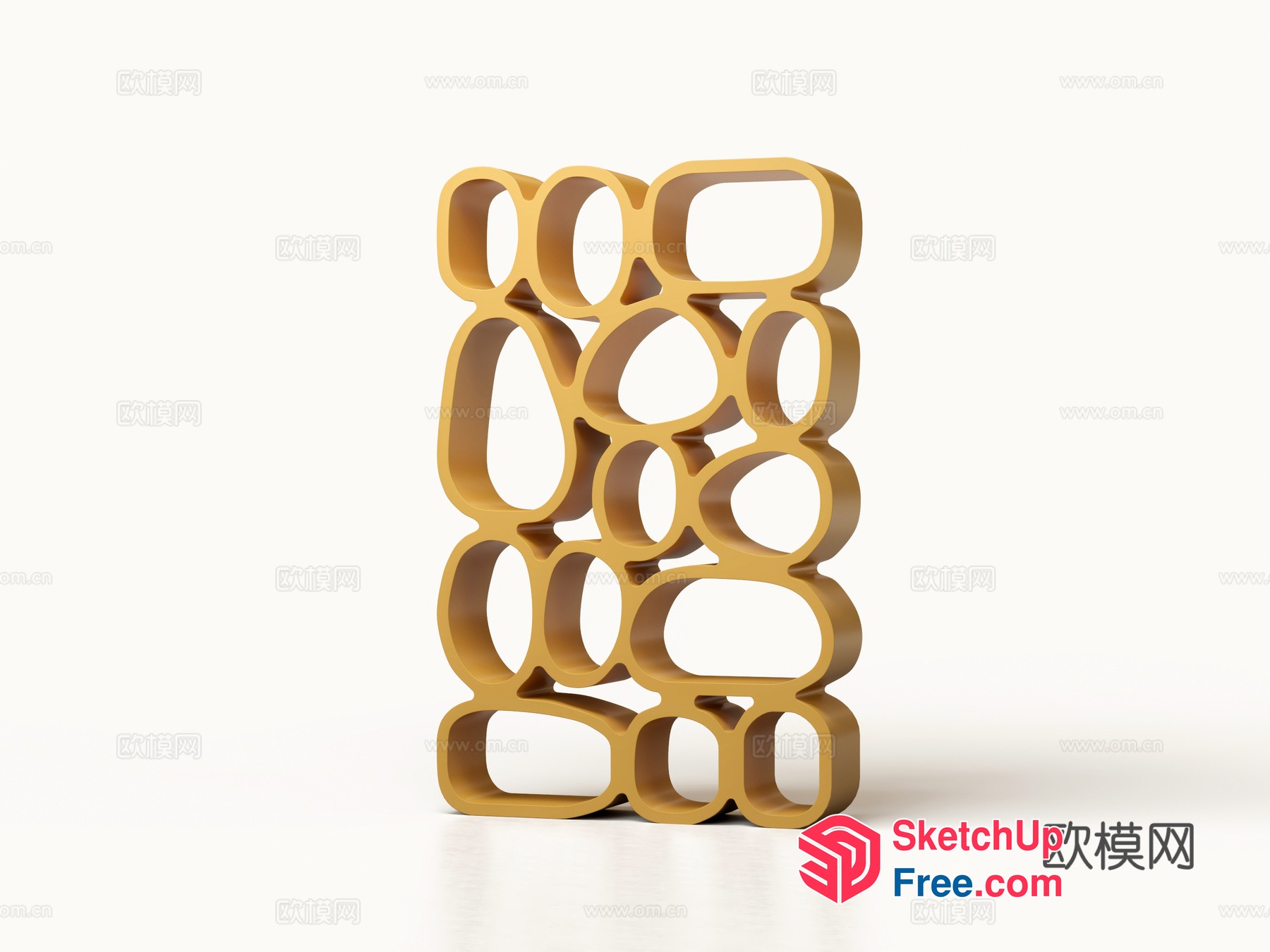 Modern Japanese Style Decorative Shelving Unit 3D SketchUp File