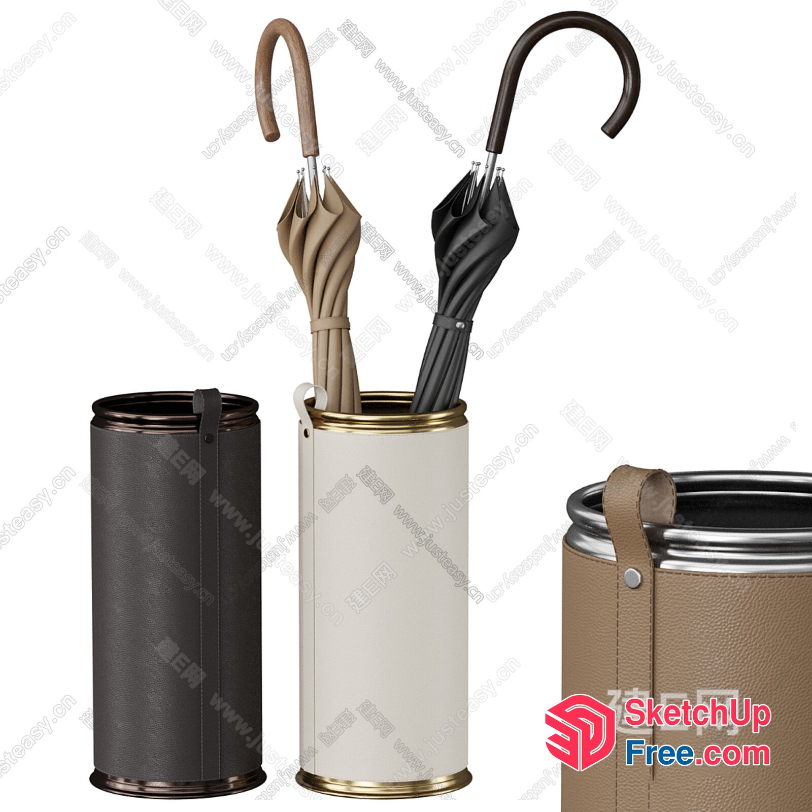 Elegant Leather Umbrella Storage Container 3D SketchUp File