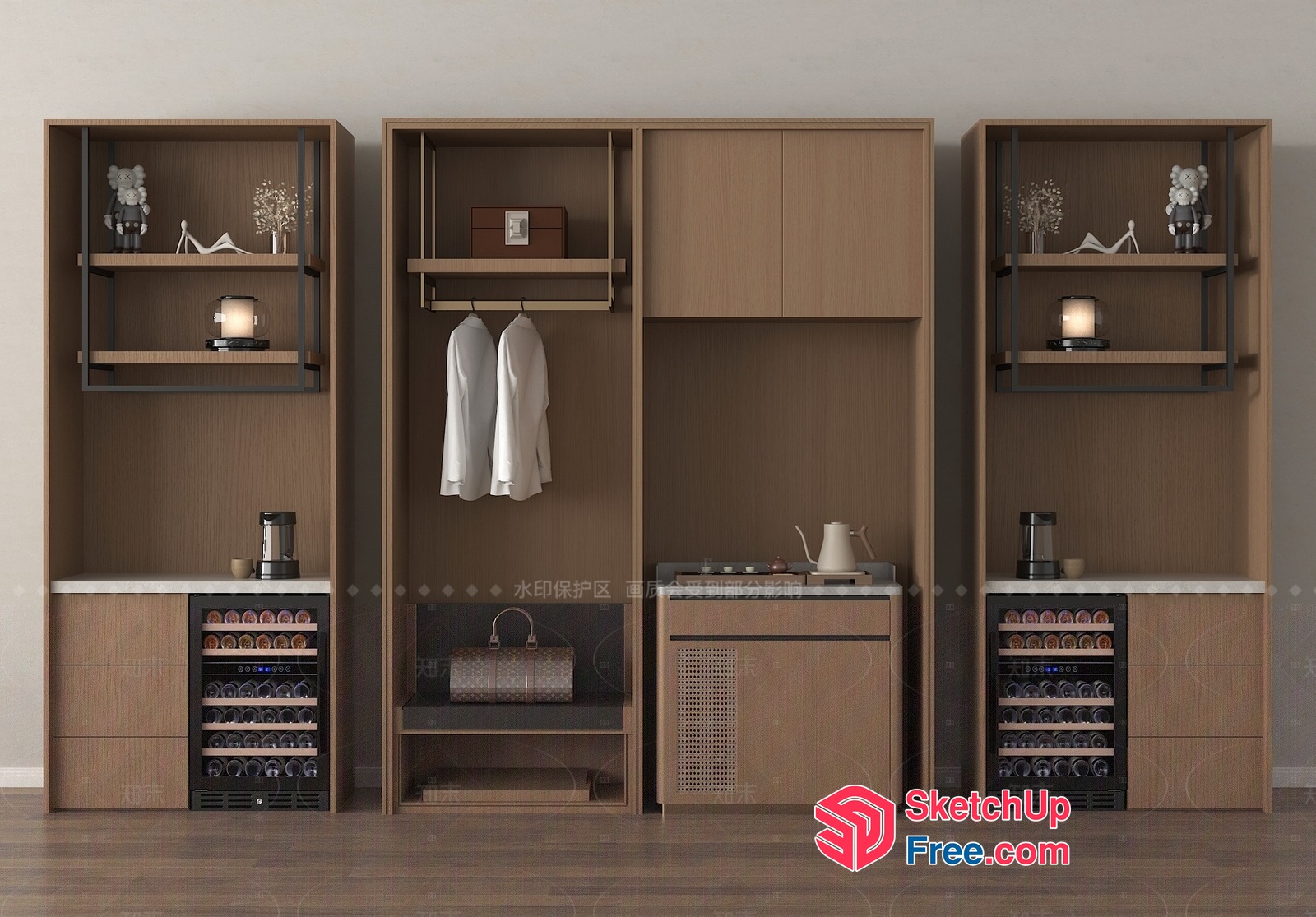Modern Minimalist Kitchen And Dining Area 3D SketchUp File