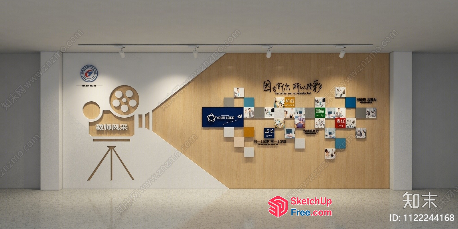 Wall Decor With Film Camera And Various Objects 3D SketchUp File