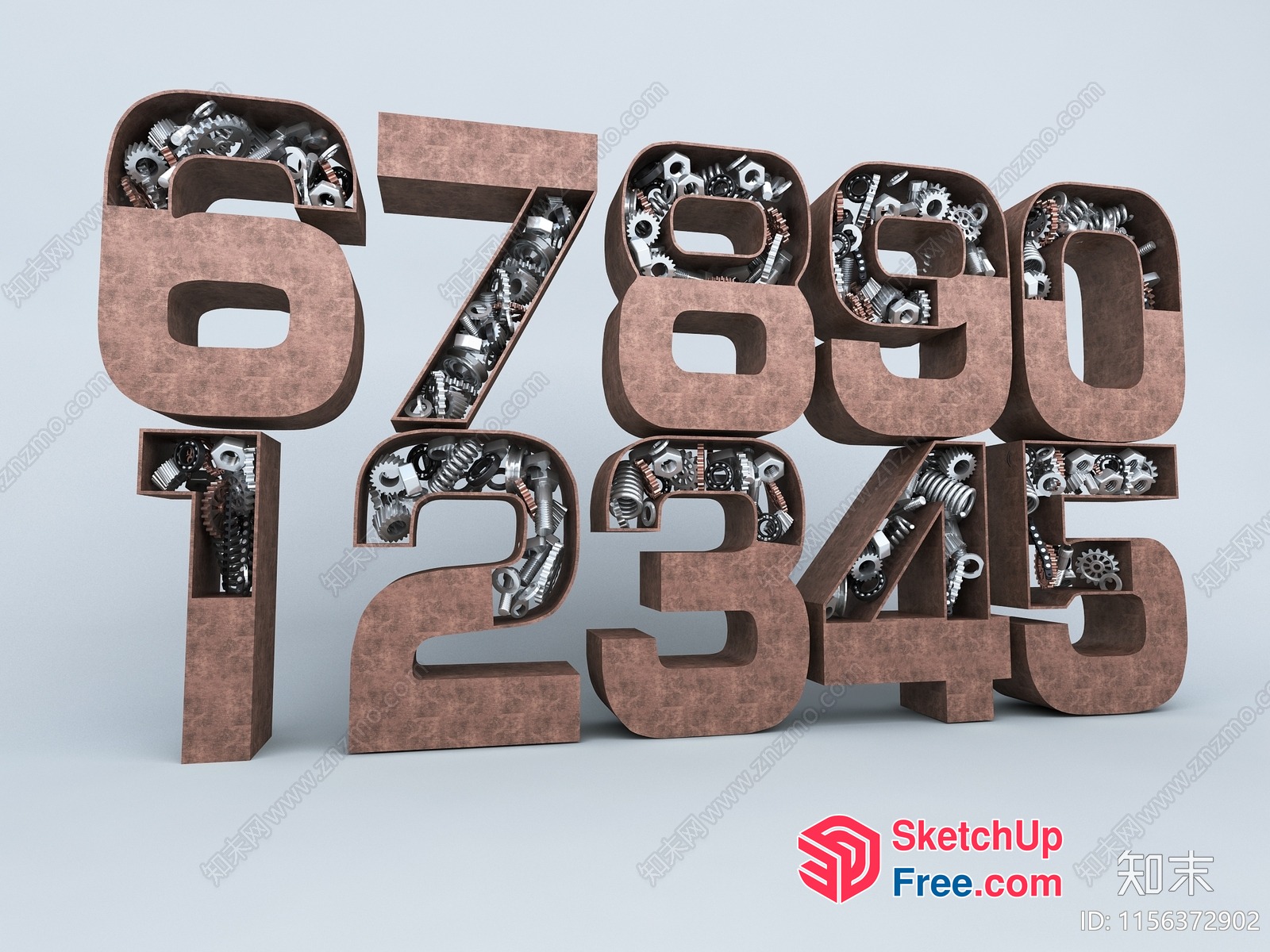 Gears And Gears In A Large Number 3D SketchUp File