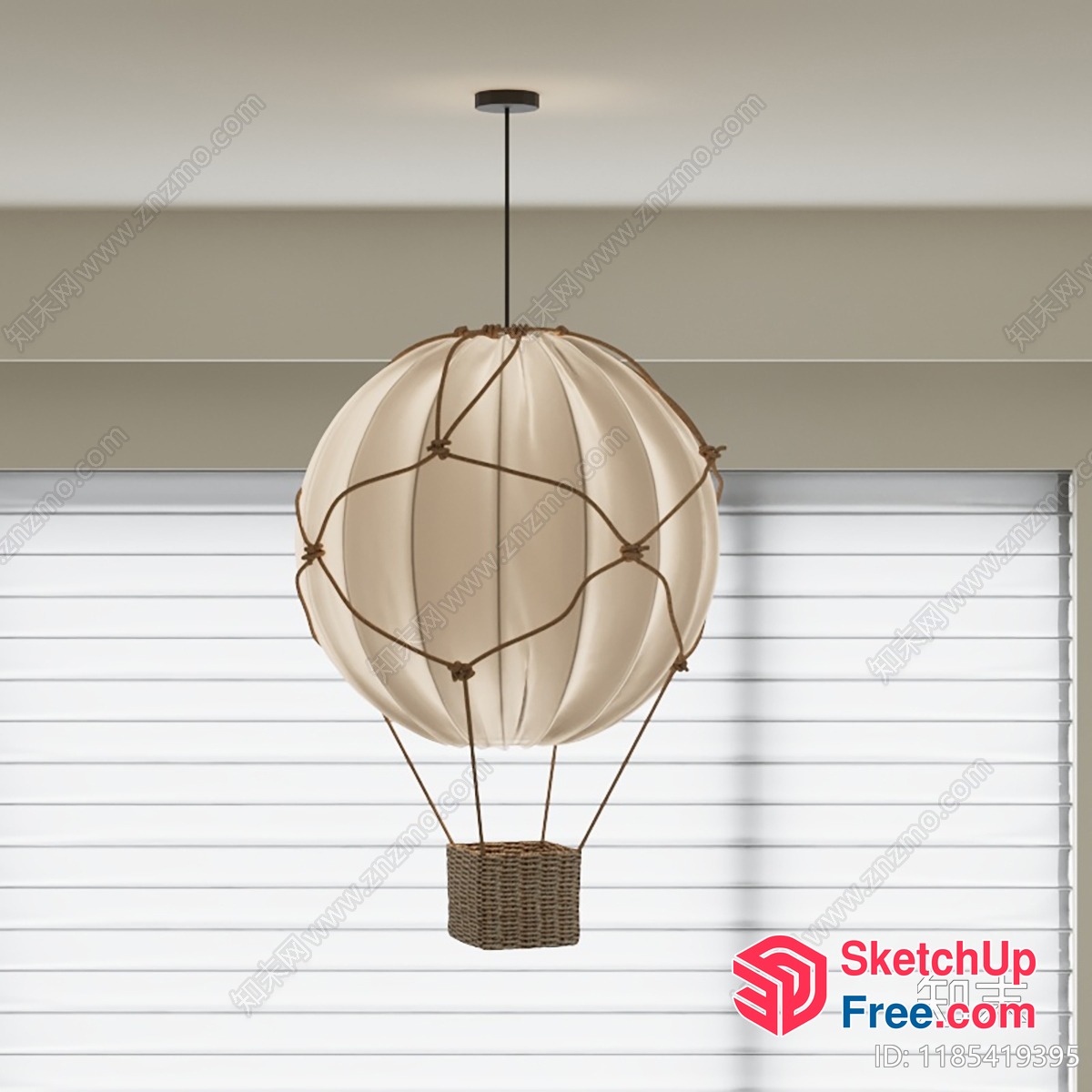 Suspended Hot Air Balloon Lamp Fixture 3D SketchUp File